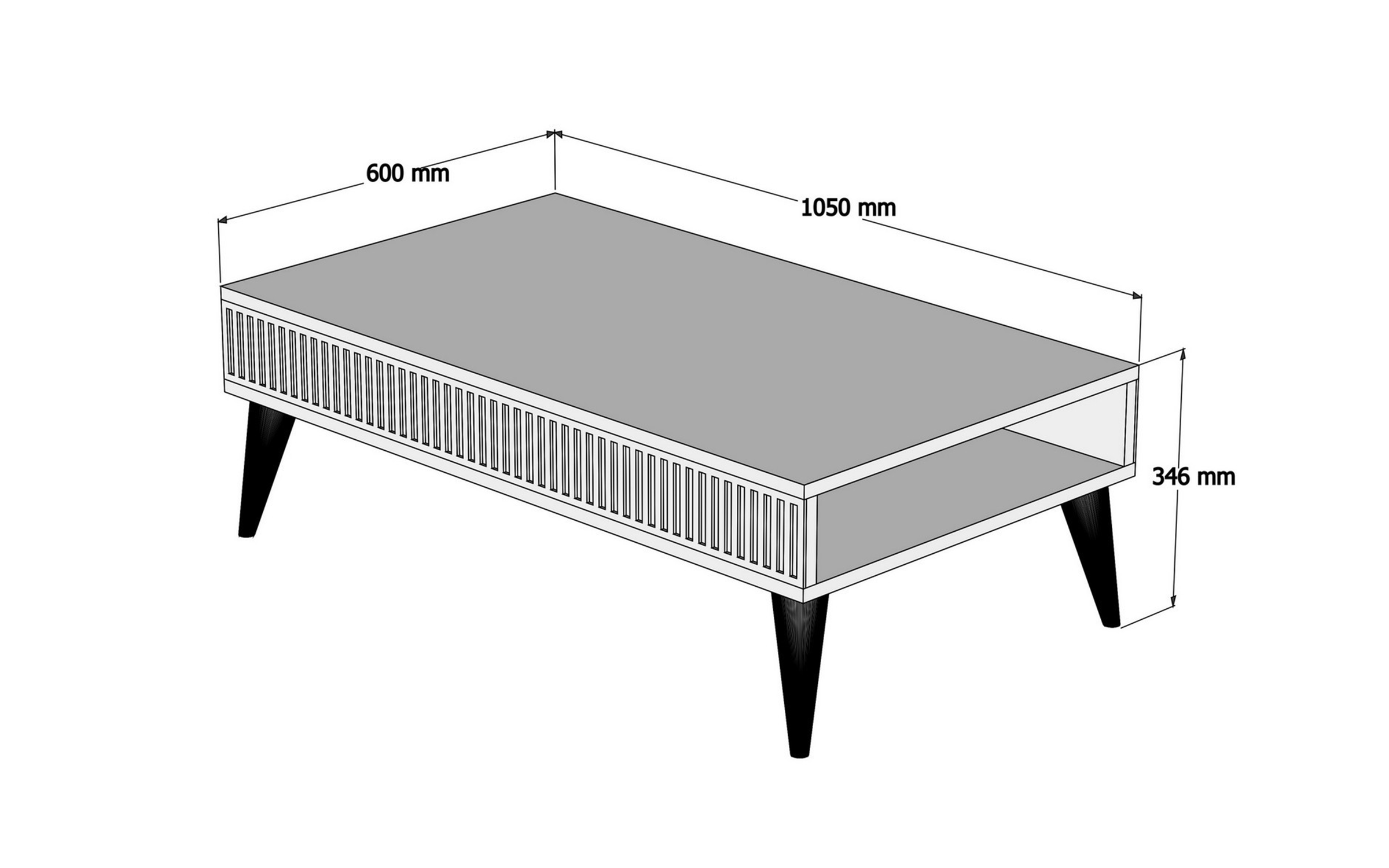 Masuta de cafea Milan, nuc + decor marmura  2