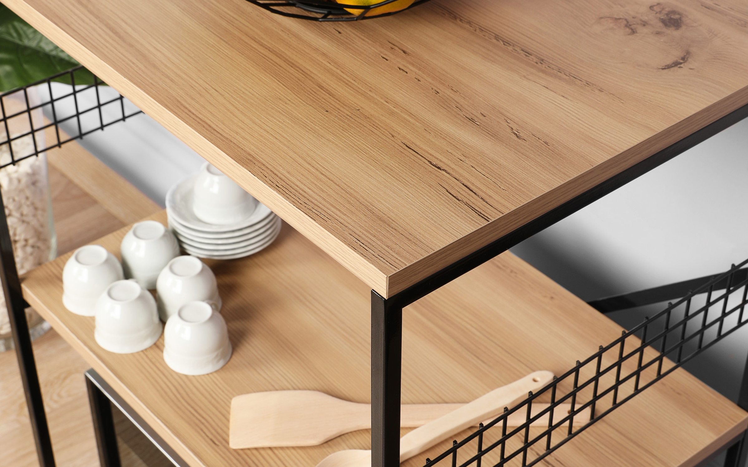 Etajera Anemon, pin + negru  4