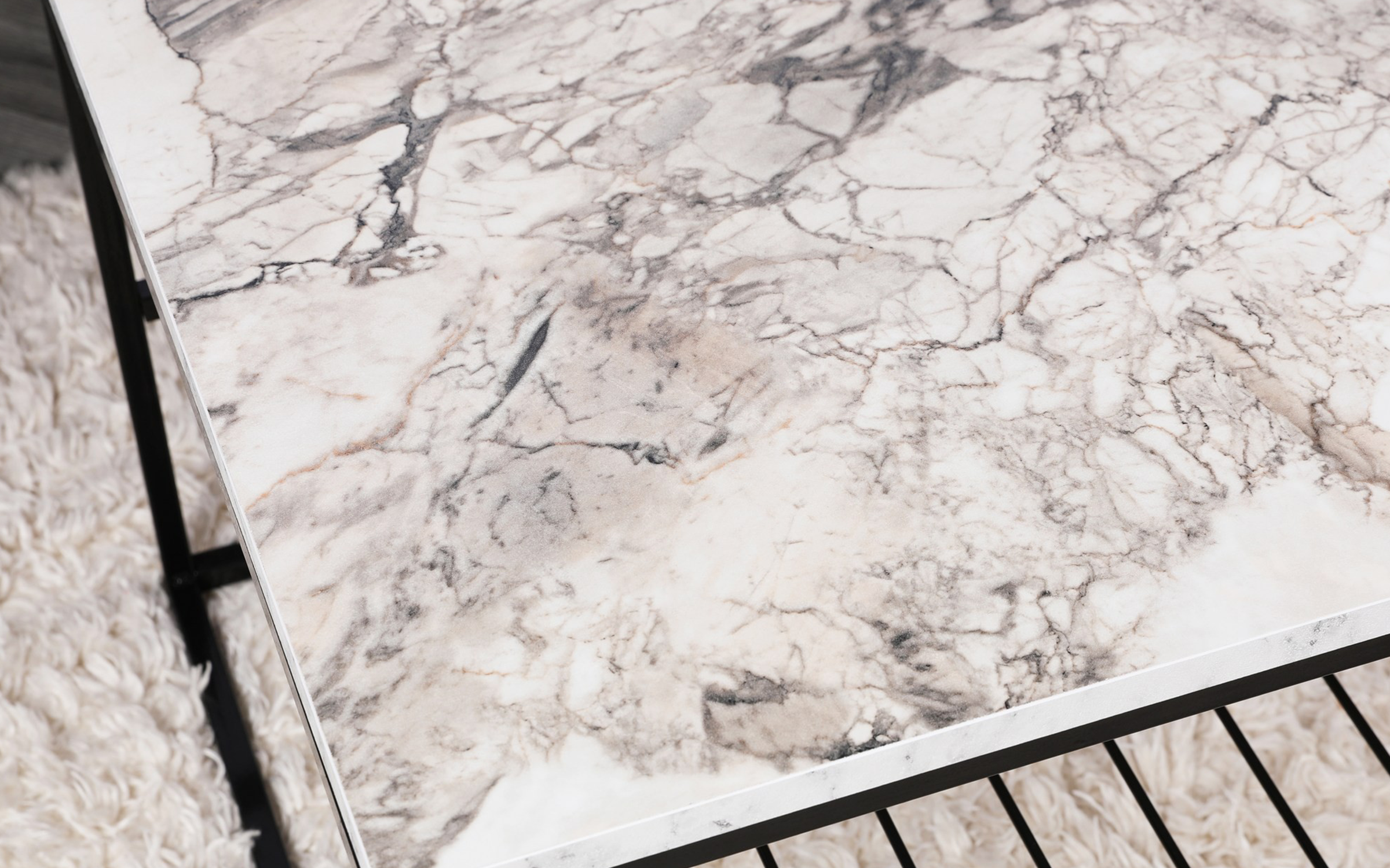 Masuta de cafea Litos, alb + negru  4