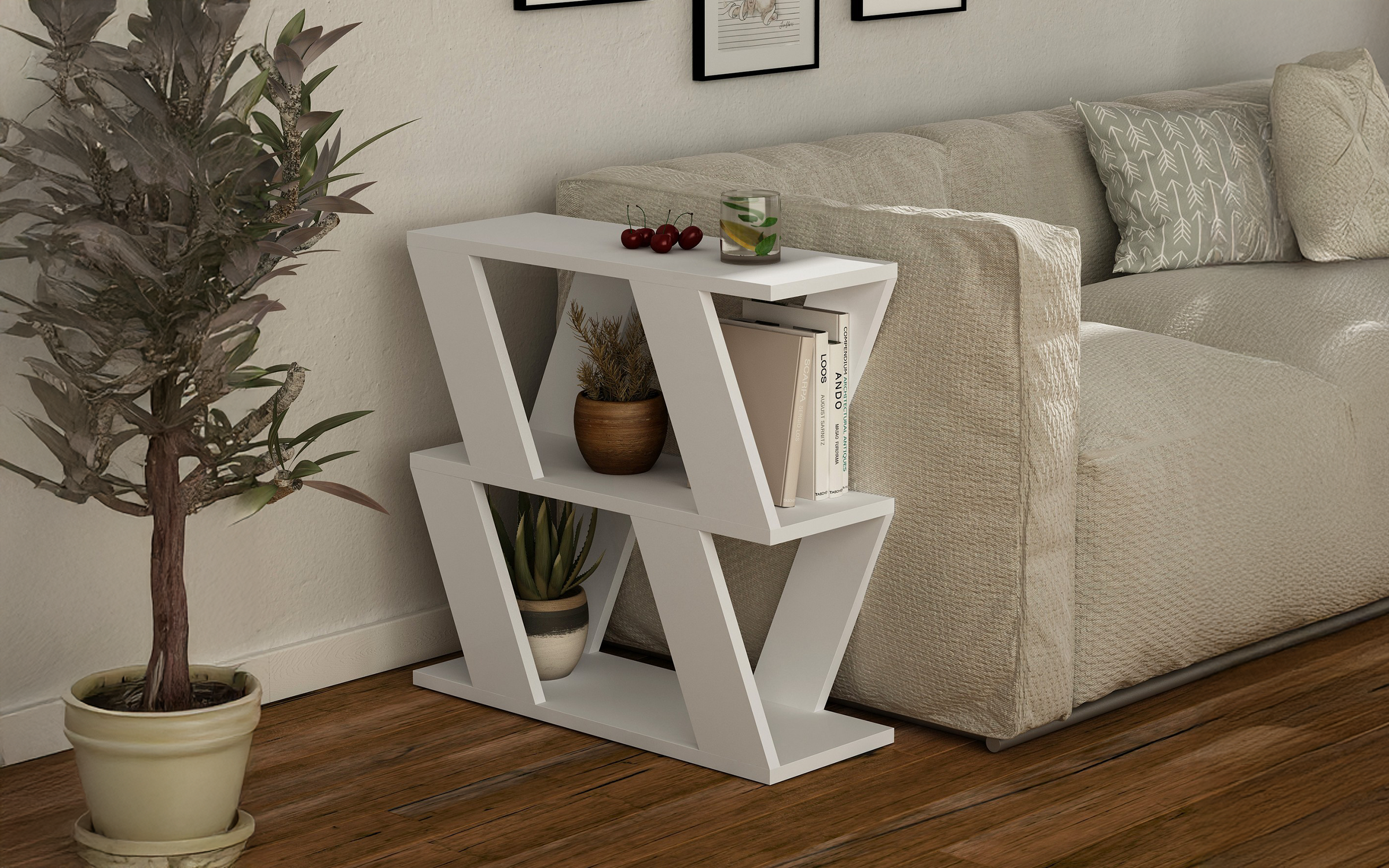 Masuta ajutatoare Lavena, alb  1