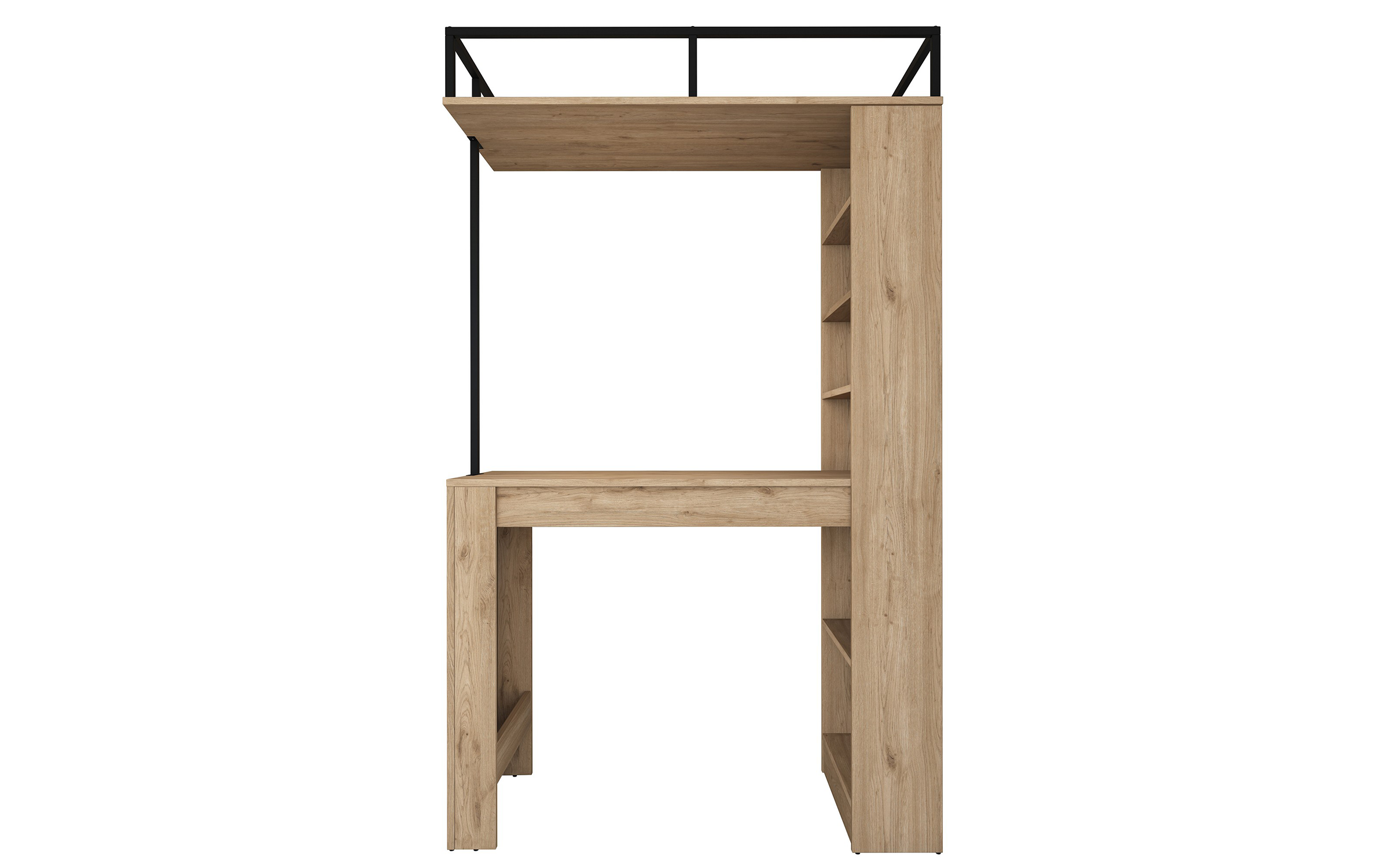 Masa de bar + etajera Faro, nuc + negru  7