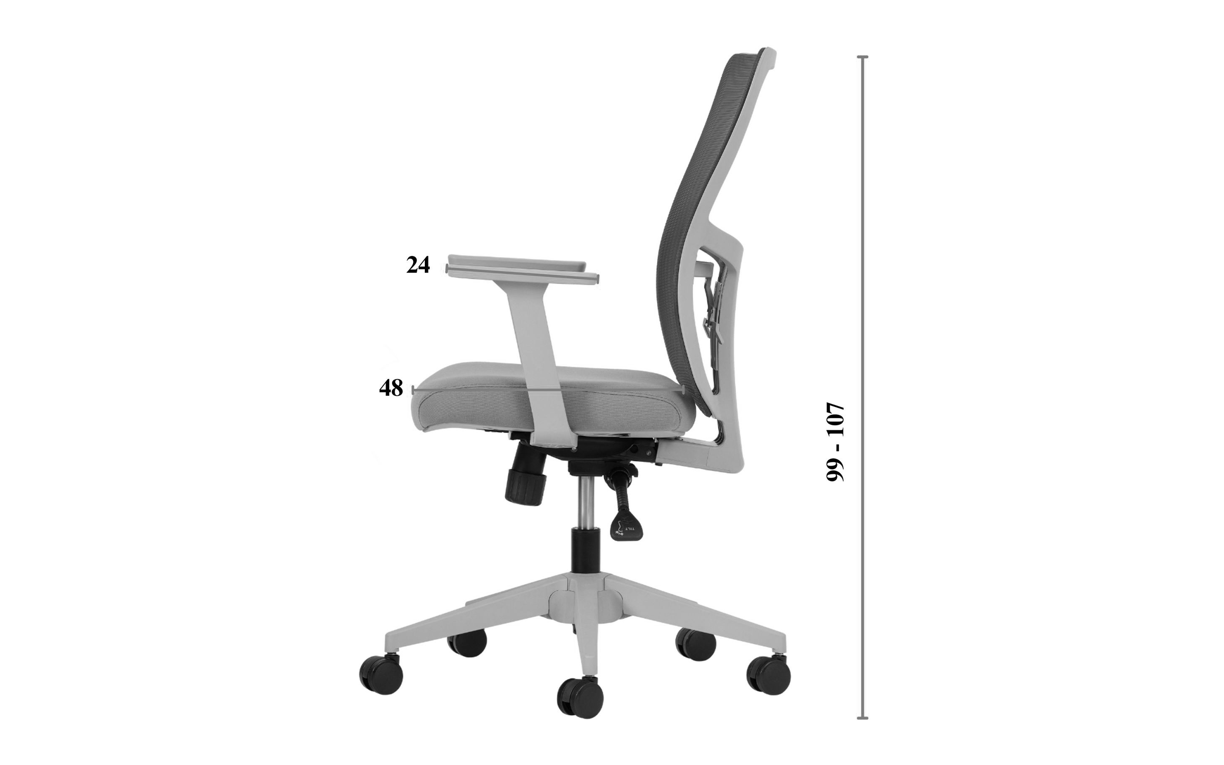 Scaun de birou Cosmo, gri  3