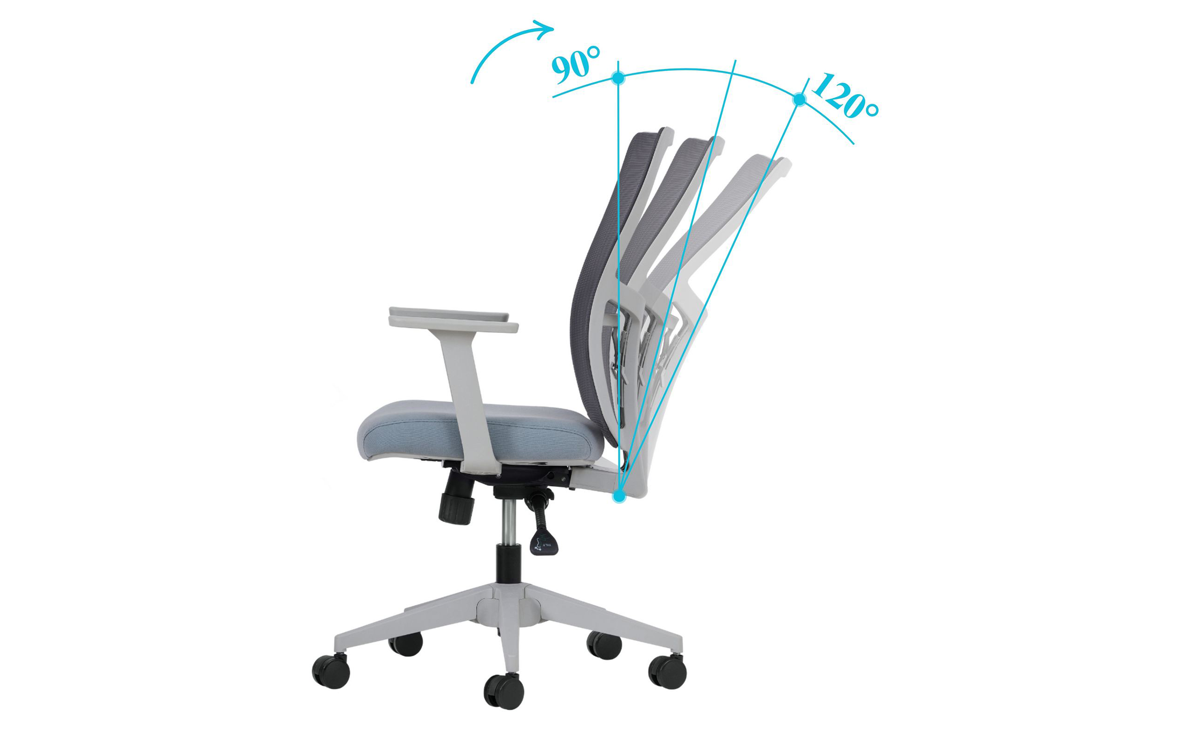 Scaun de birou Cosmo, gri  9