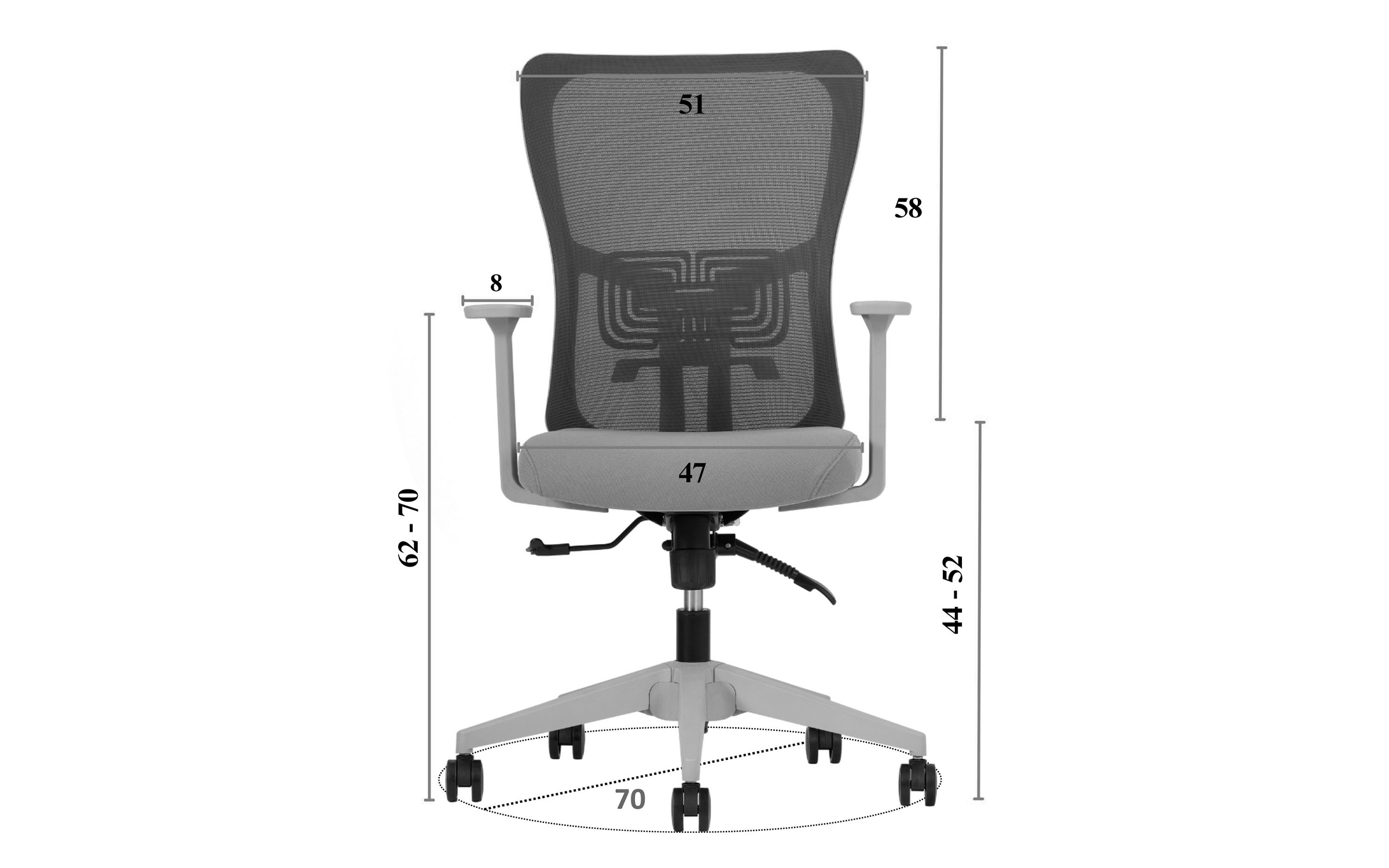 Scaun de birou Cosmo, gri  2