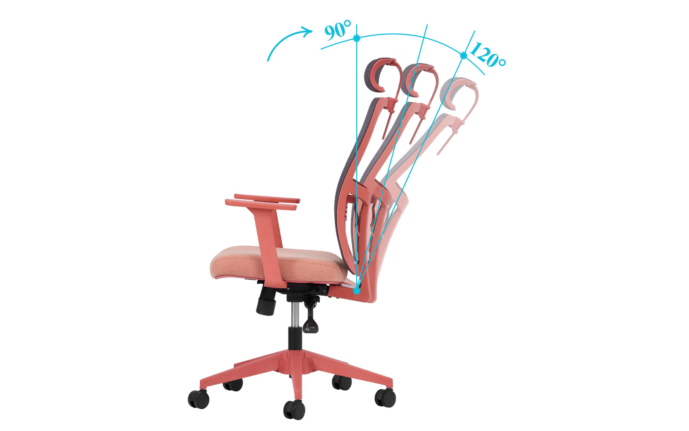 Scaun de birou Stelo, roz  9