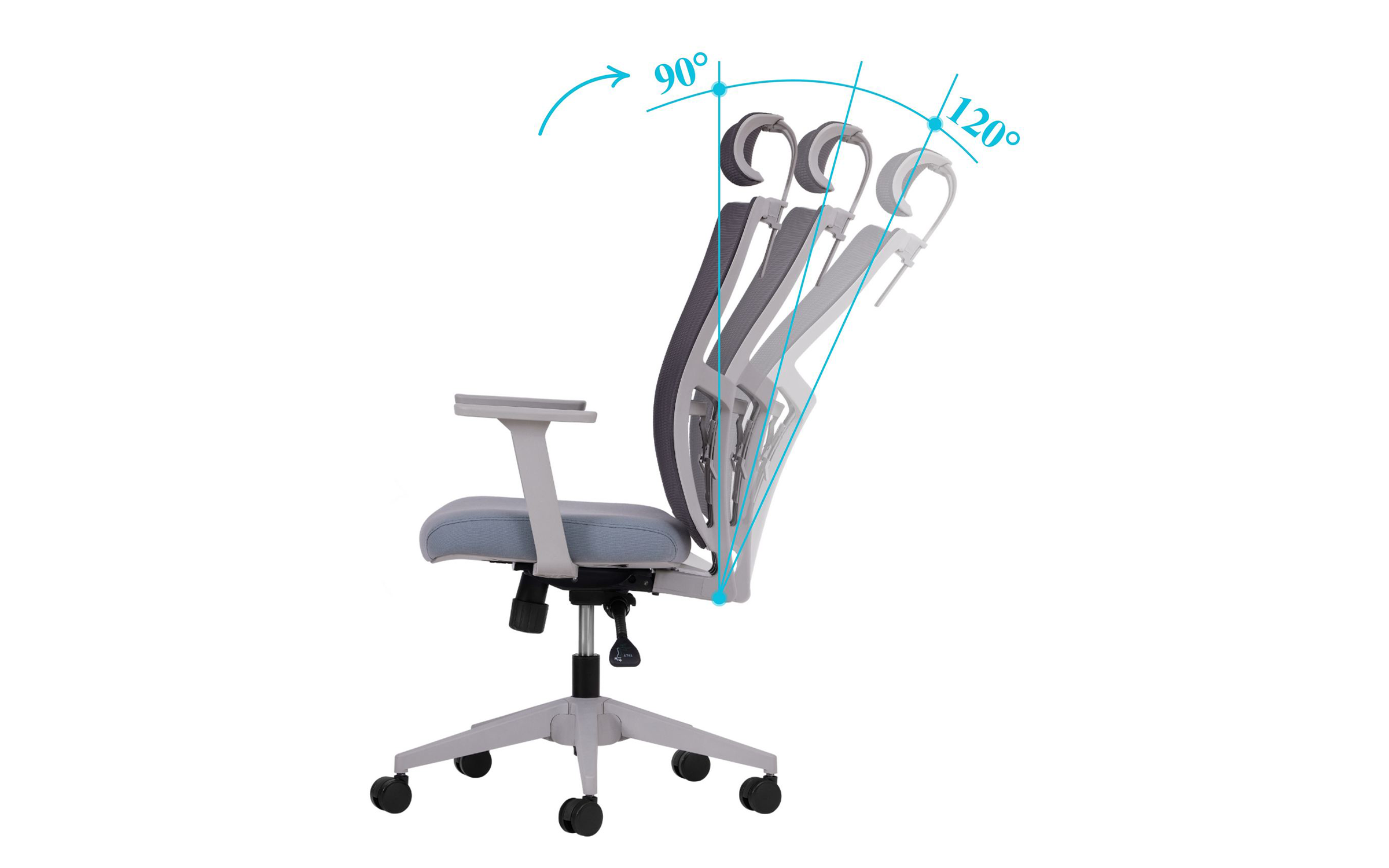 Scaun de birou Stelo, gri  9