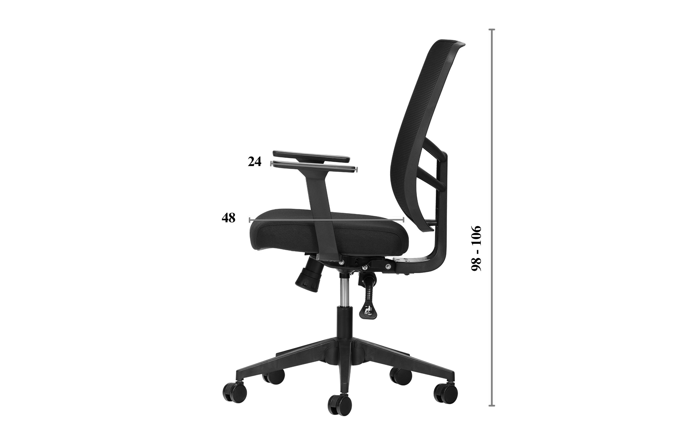 Scaun de birou Lotus, negru  2