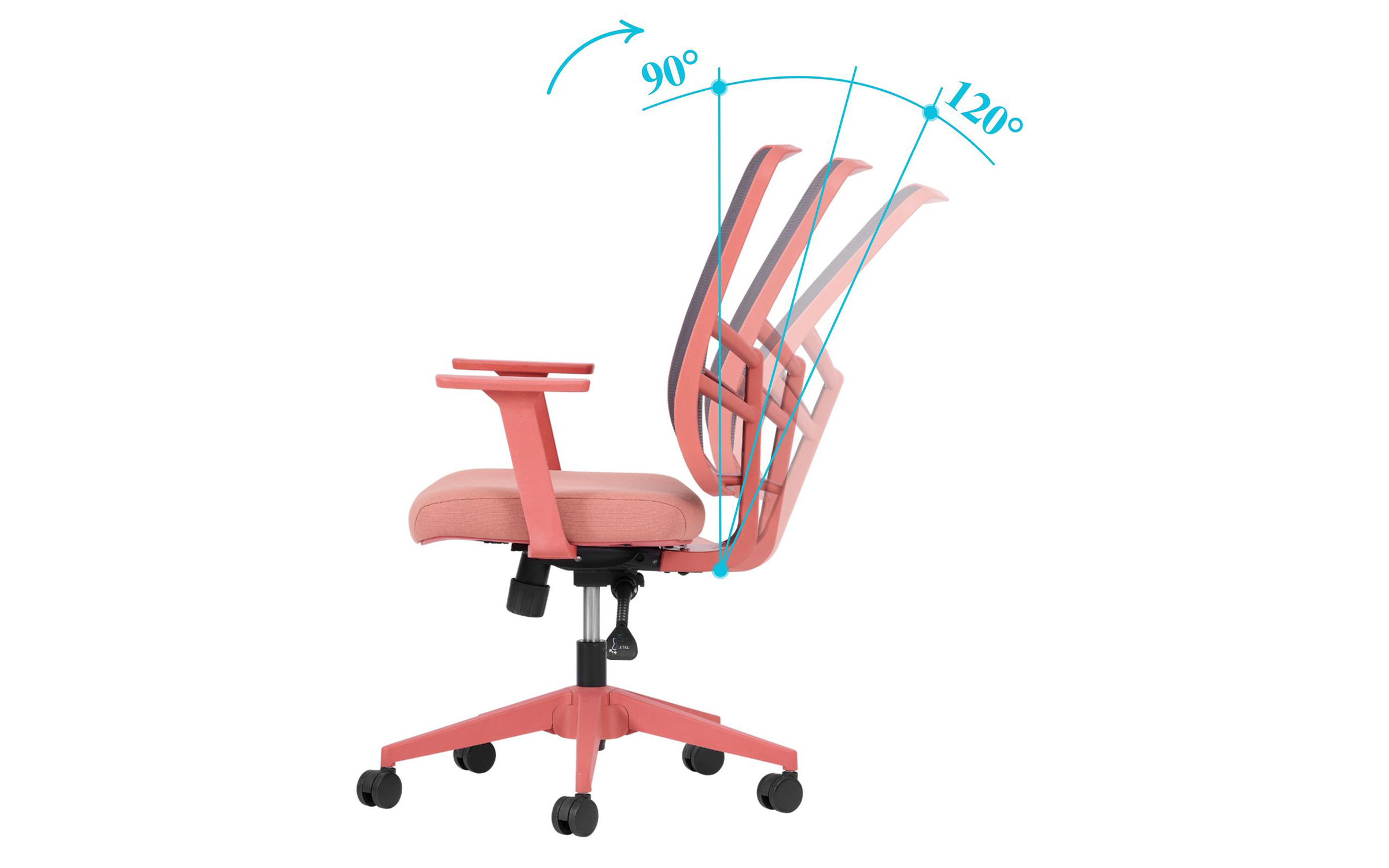 Scaun de birou Lotus, roz  9