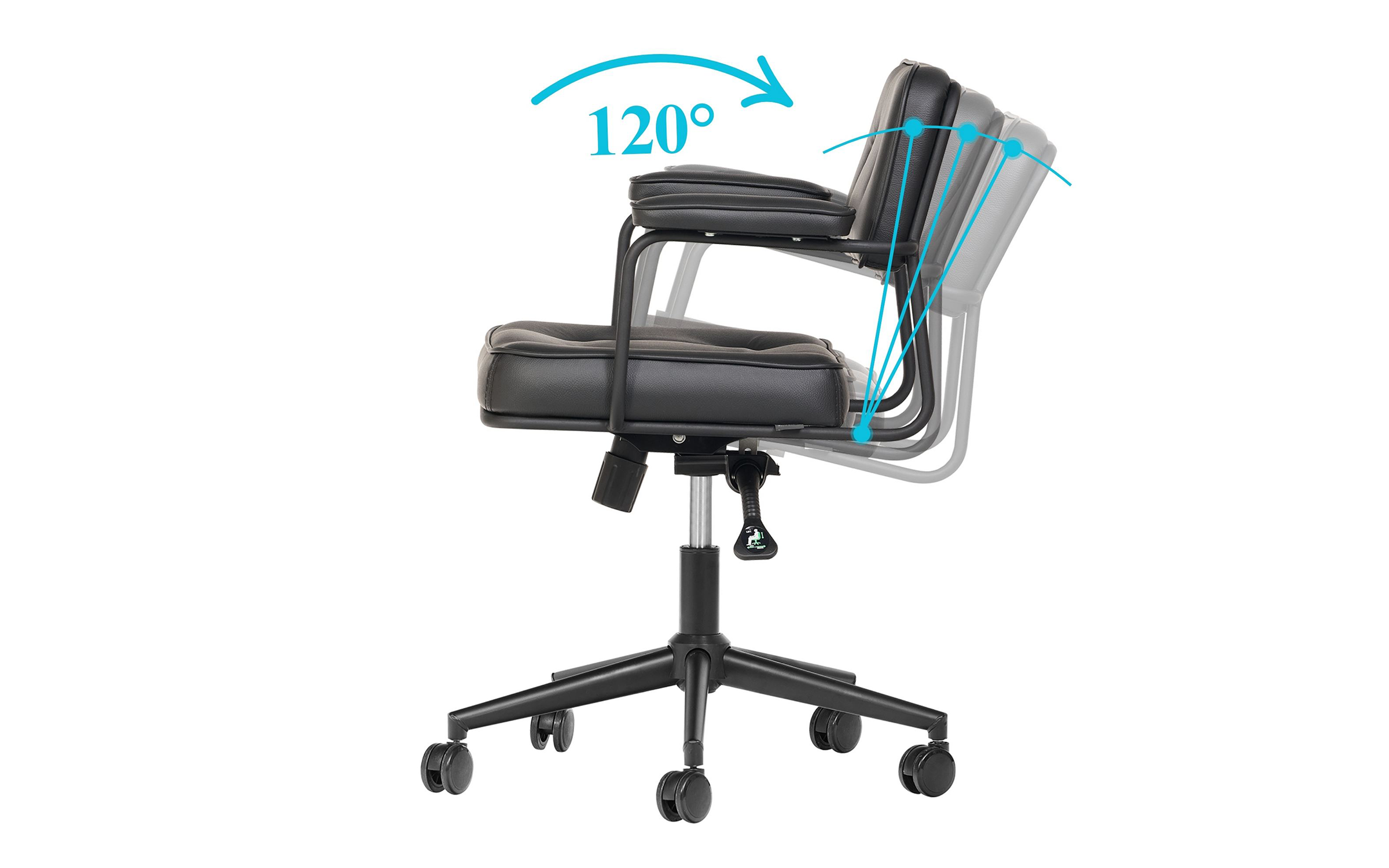 Scaun de birou Areti, negru  9