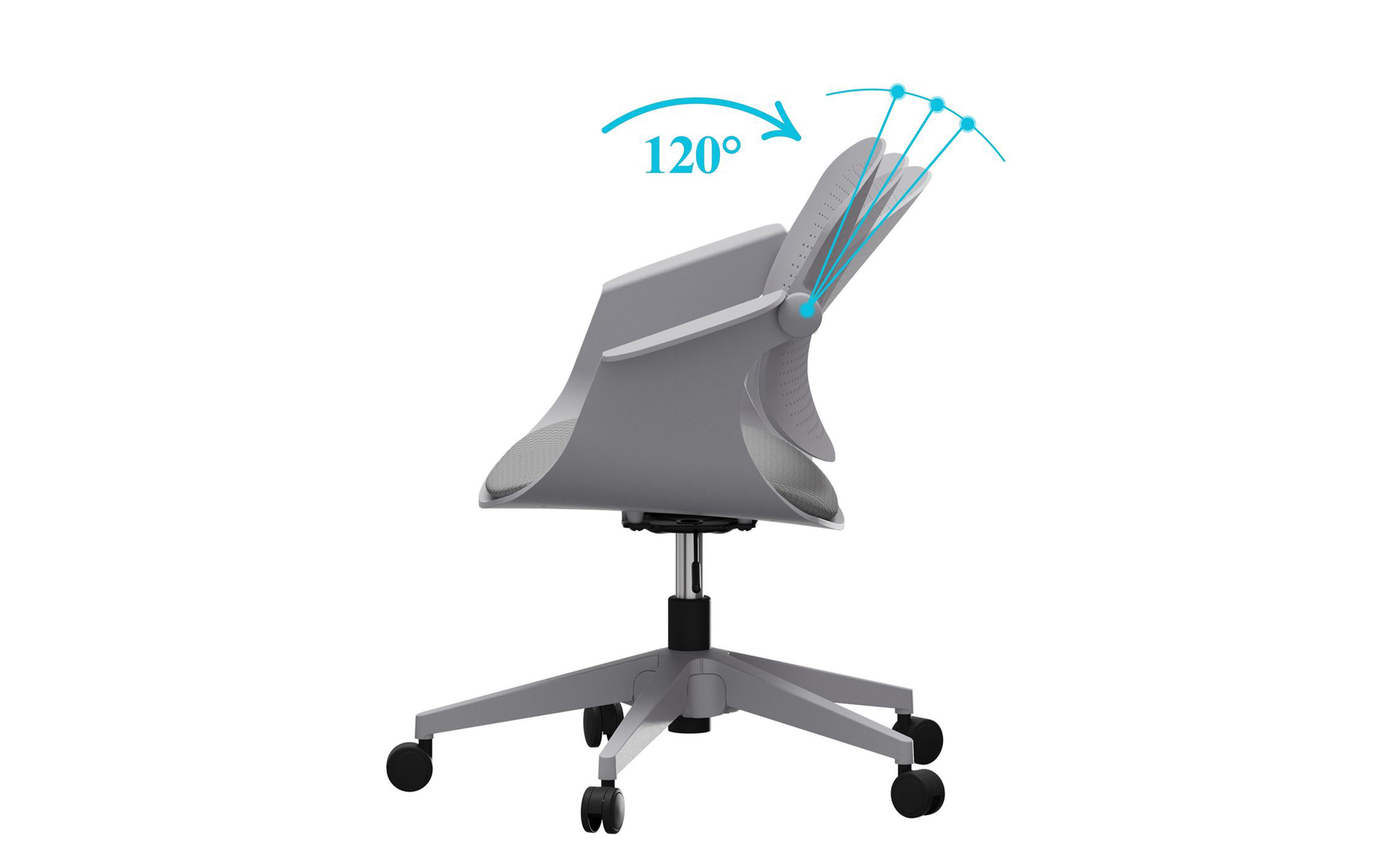 Scaun de birou Silio, gri  7