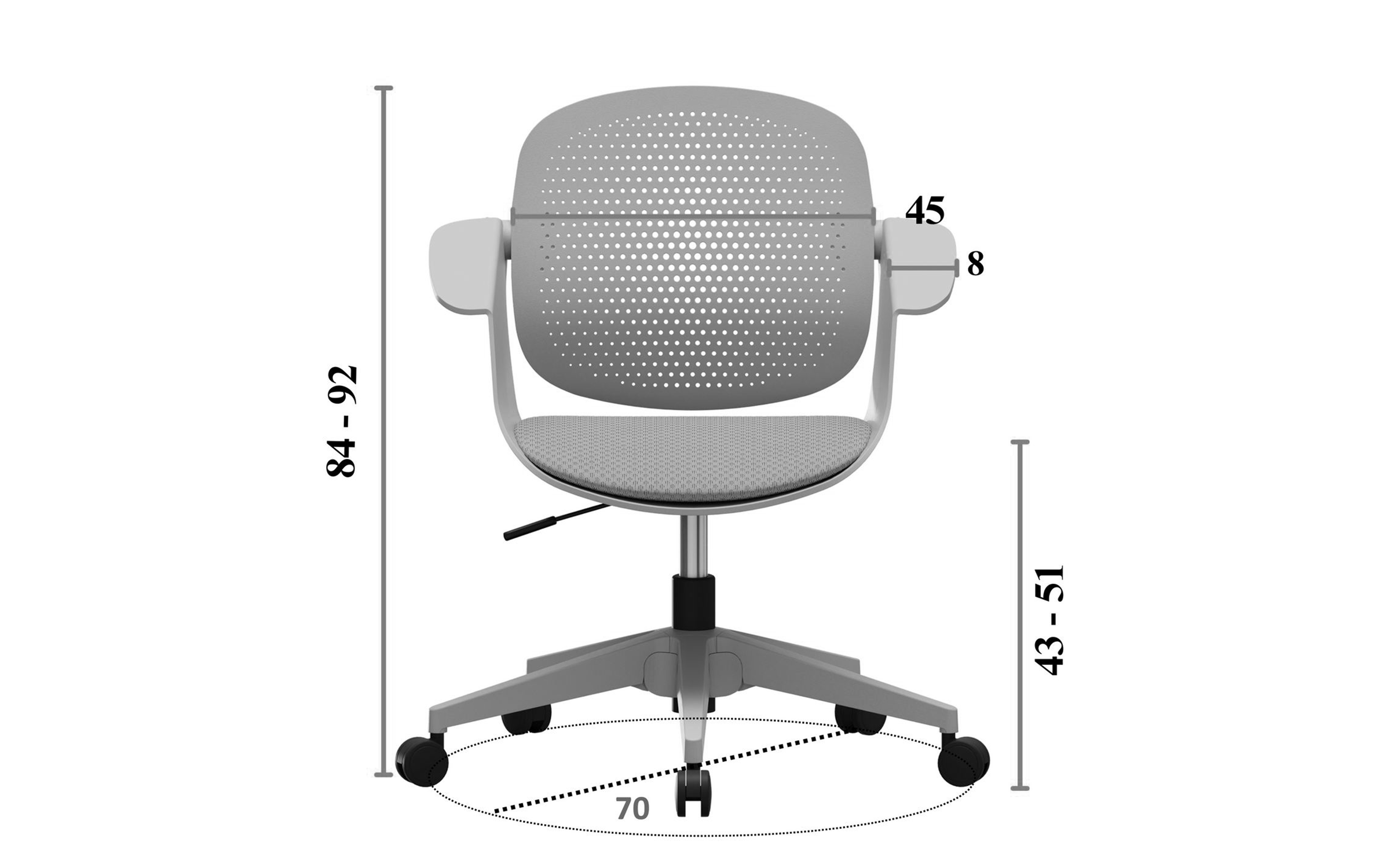 Scaun de birou Silio, gri  2