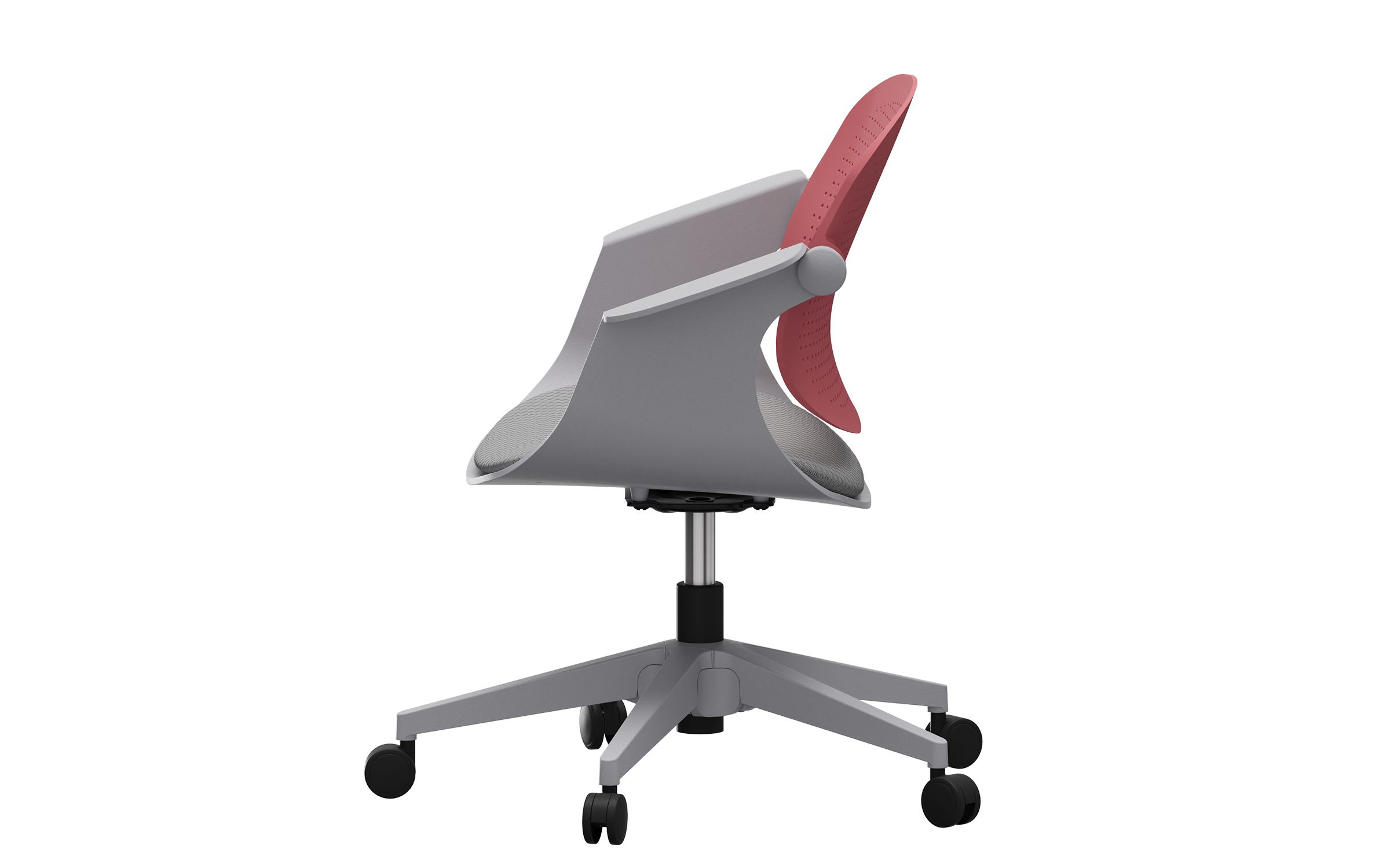 Scaun de birou Silio, gri deschis + roz  5