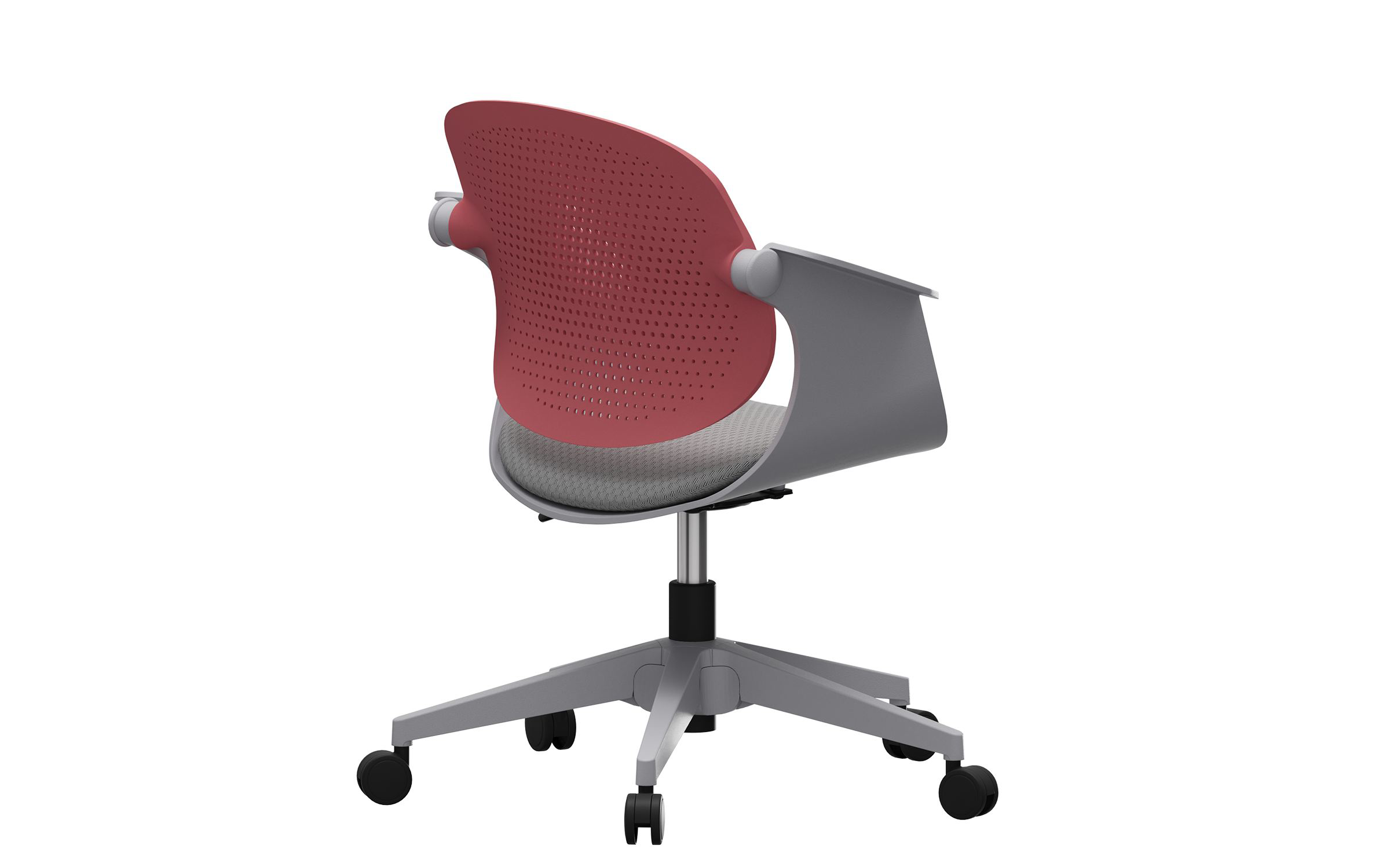 Scaun de birou Silio, gri deschis + roz  6