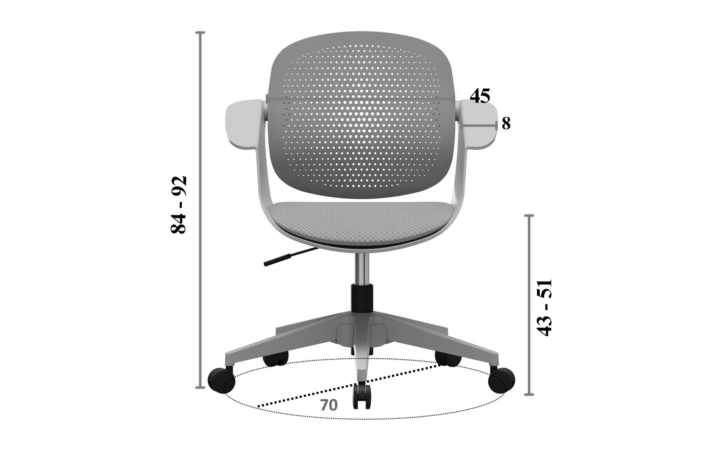 Scaun de birou Silio, gri deschis + roz  2