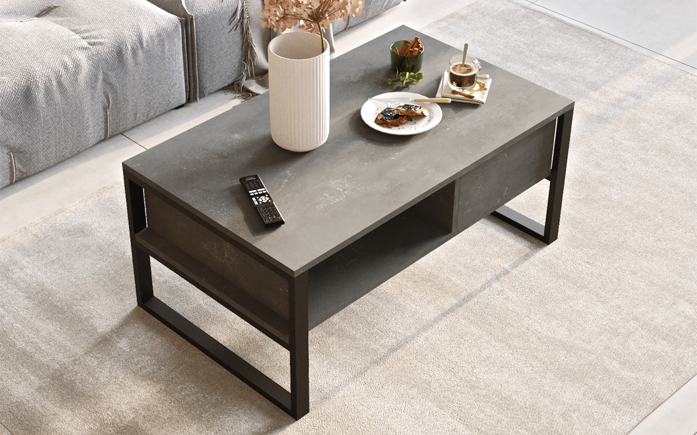 Masuta de cafea Milas, gri  5