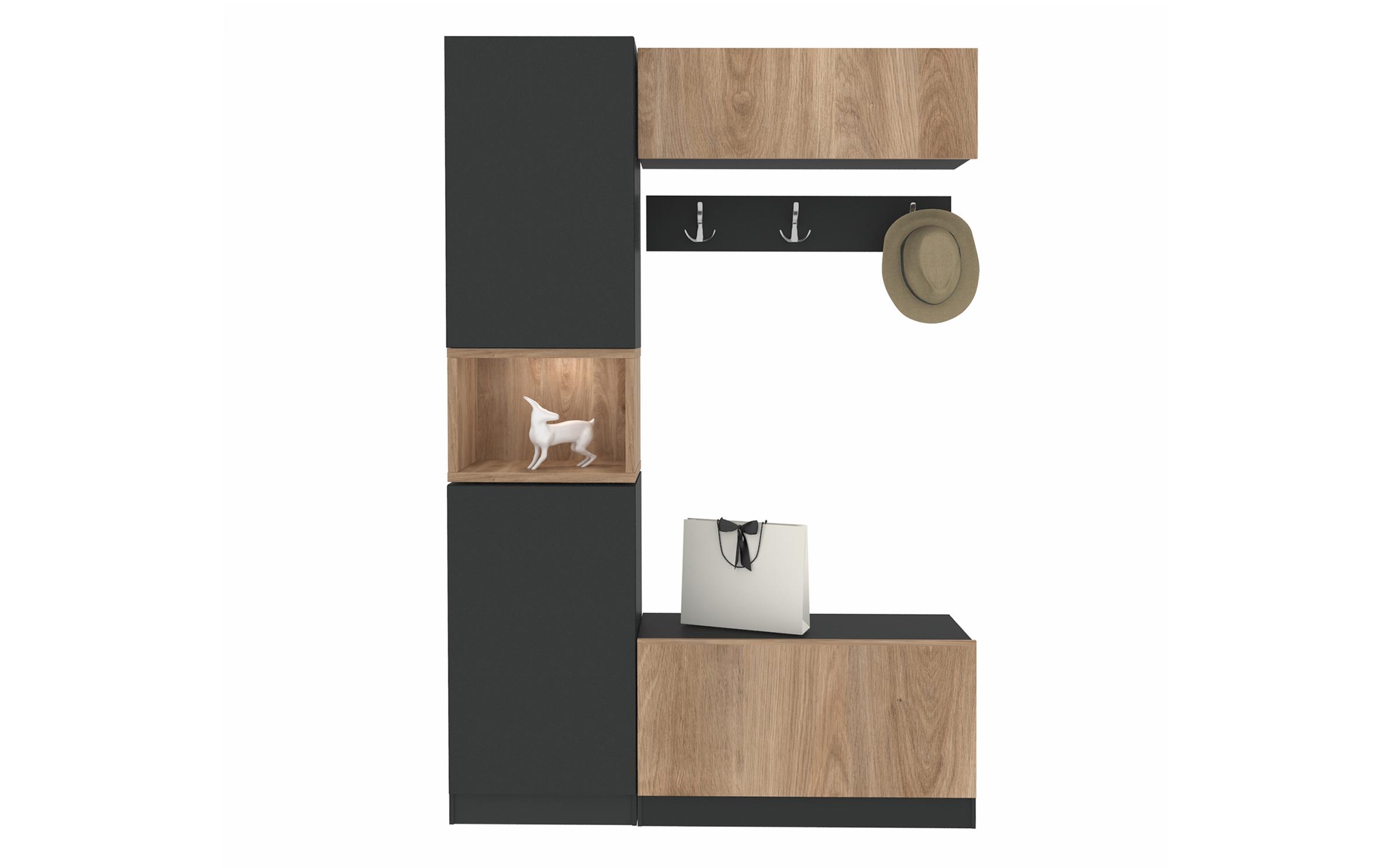 Cuier Haris, stejar cupru + antracit  2