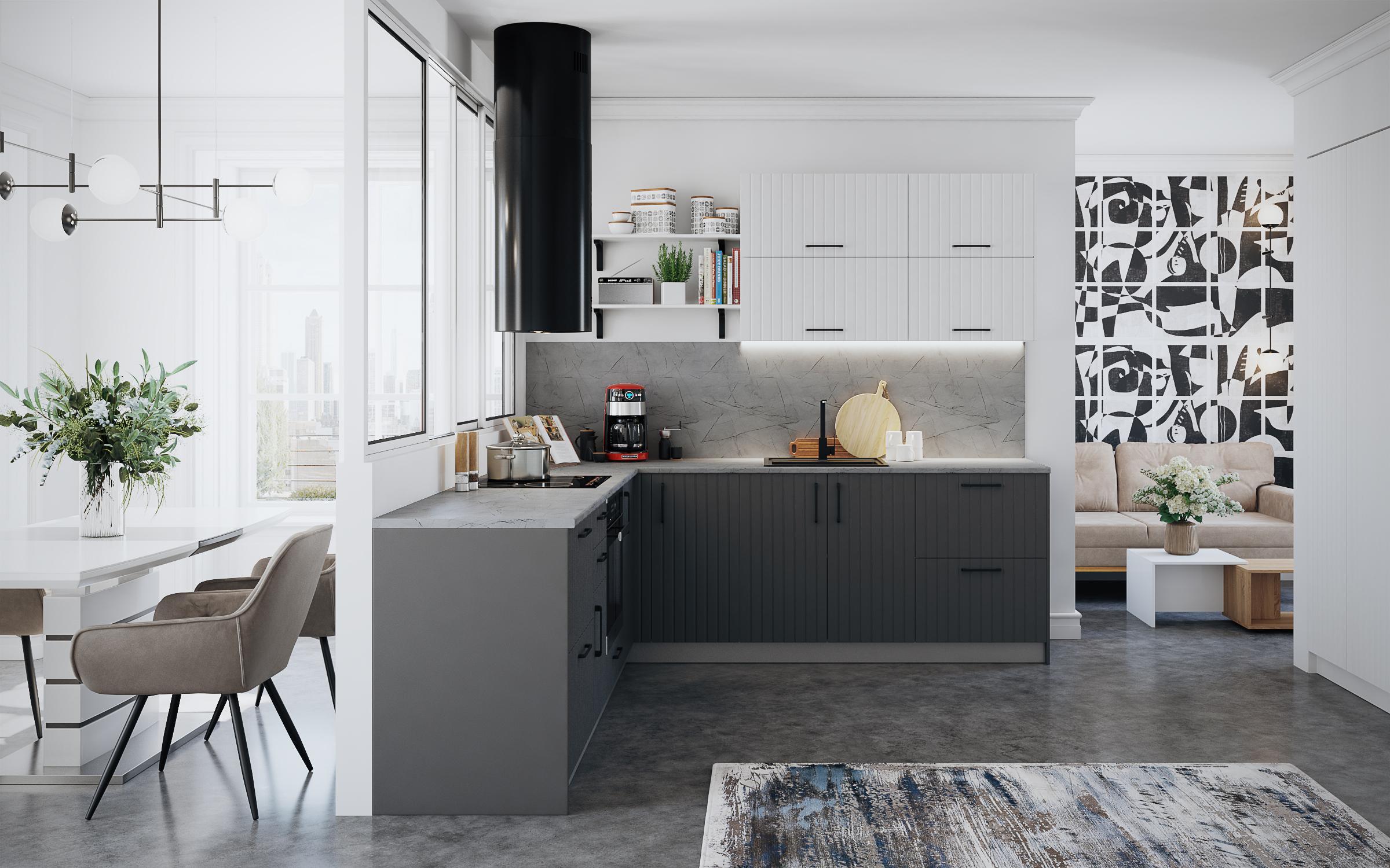 Dulap de bucatarie Ava 43, antracit mat  2