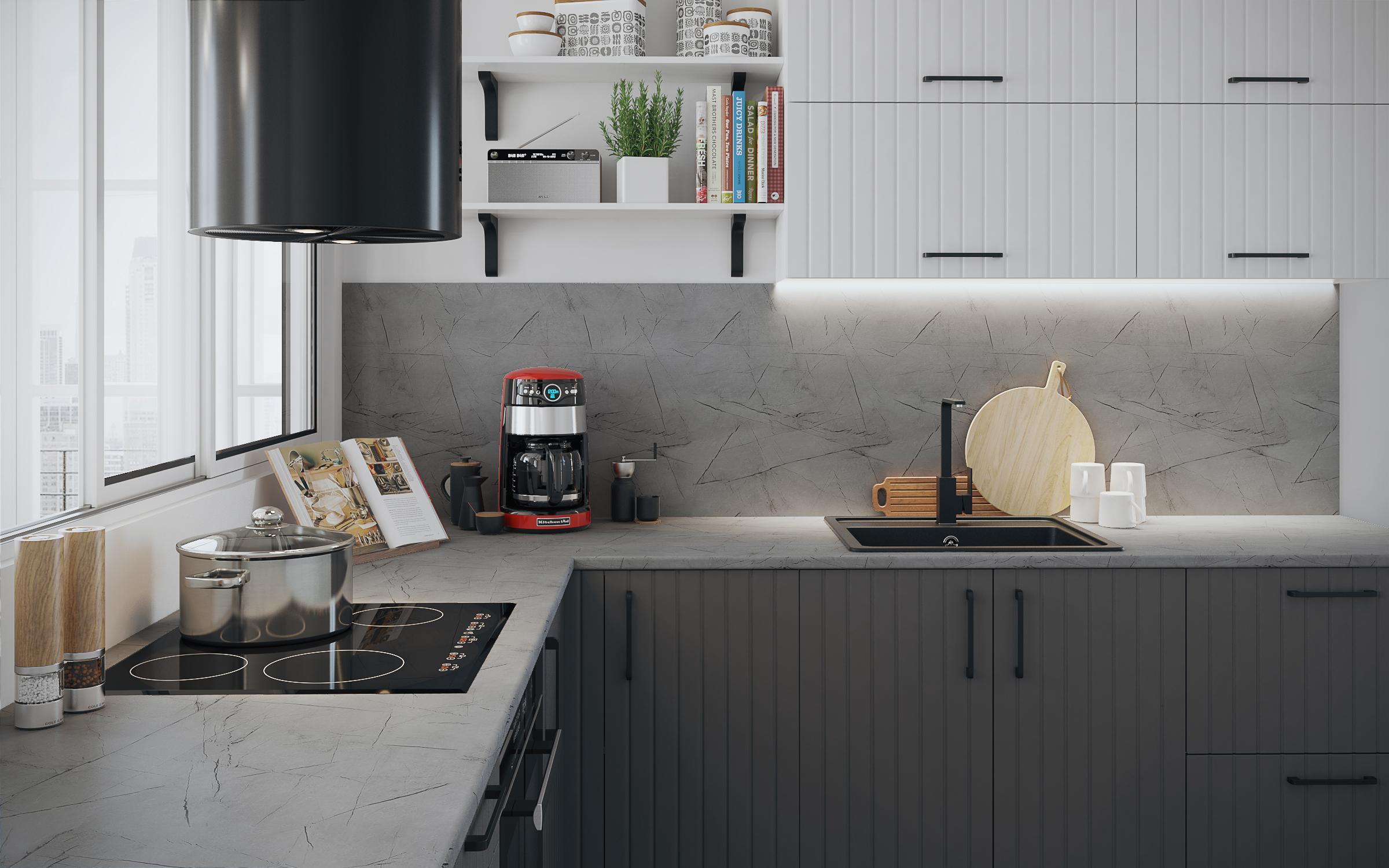 Dulap de bucatarie Ava 40, antracit mat  4
