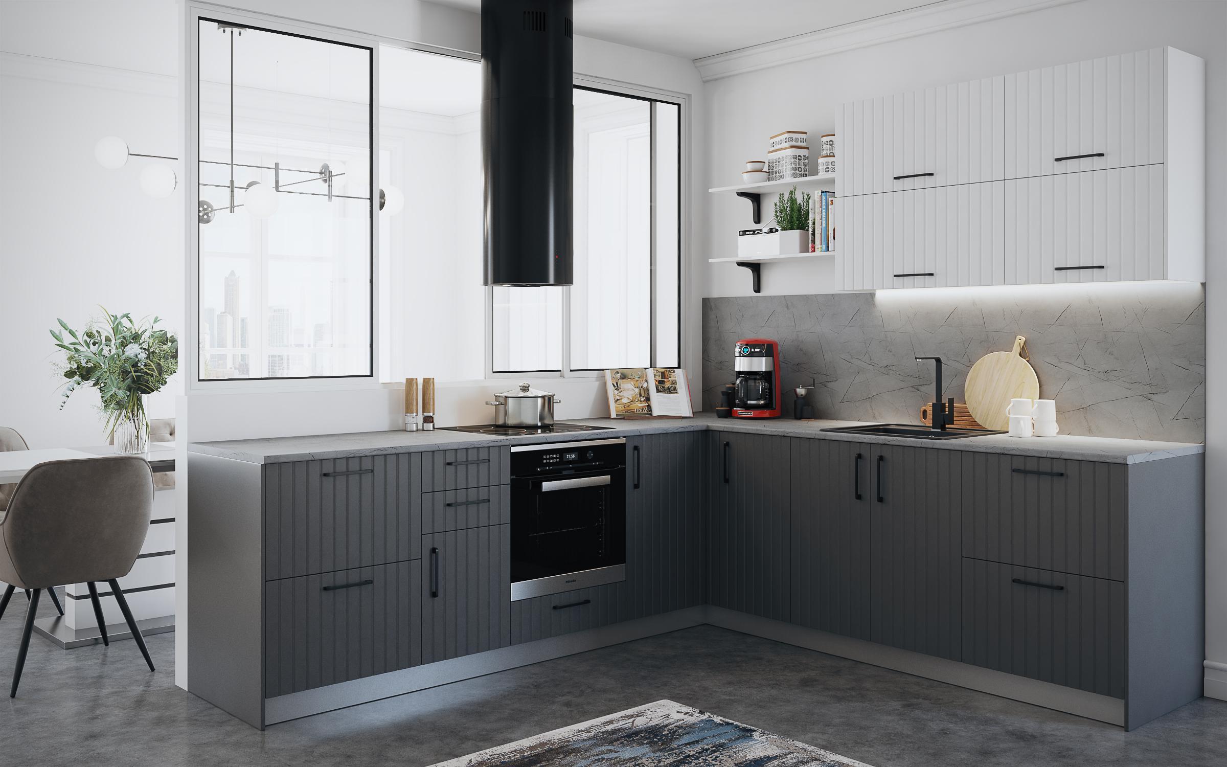 Dulap de bucatarie Ava 32, antracit mat  5