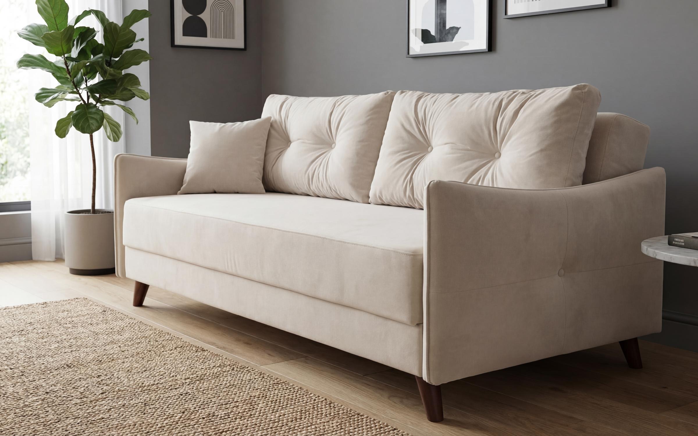 Canapea extensibila click- clack Abramo, bej deschis  3