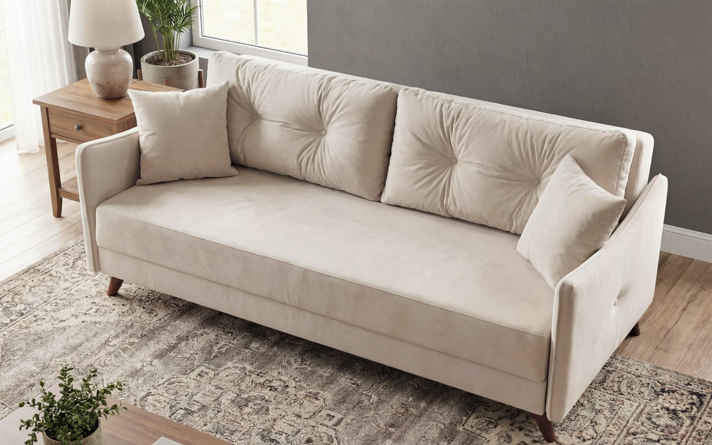 Canapea extensibila click- clack Abramo, bej deschis  4