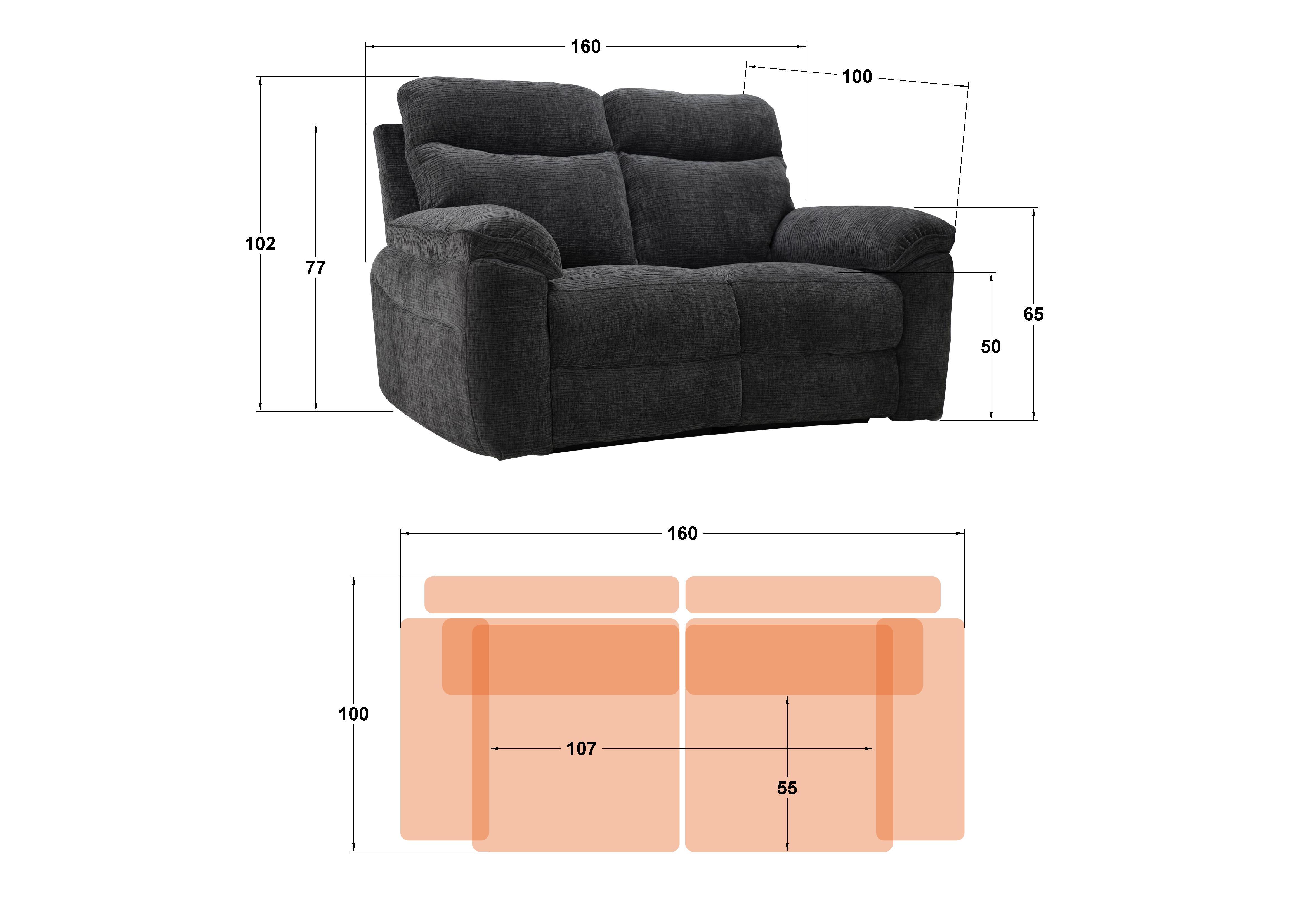 Recliner 2 locuri /fara mecanism/ Adesto, gri inchis  2