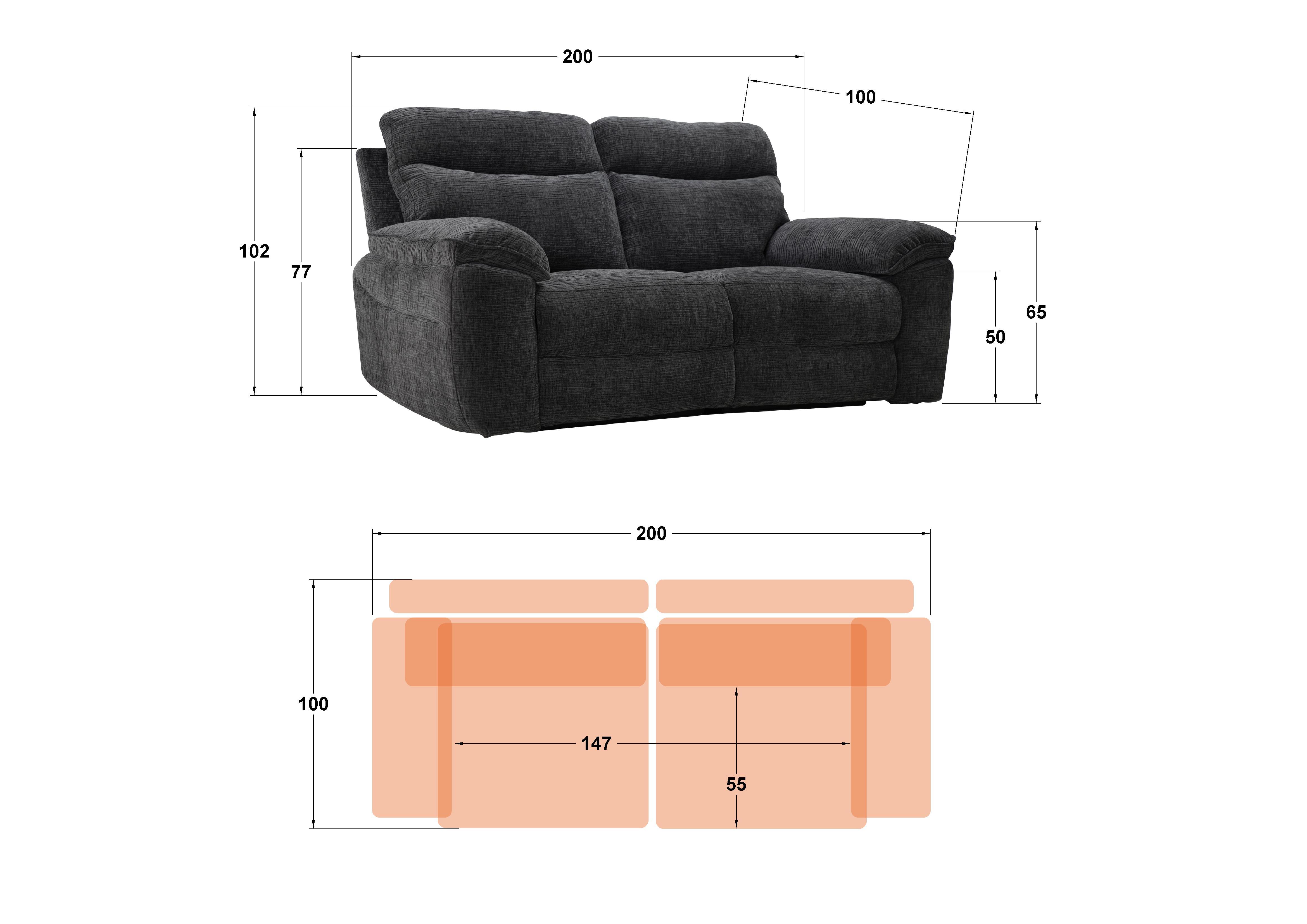 Recliner 3 locuri /fara mecanism/ Adesto, gri  2