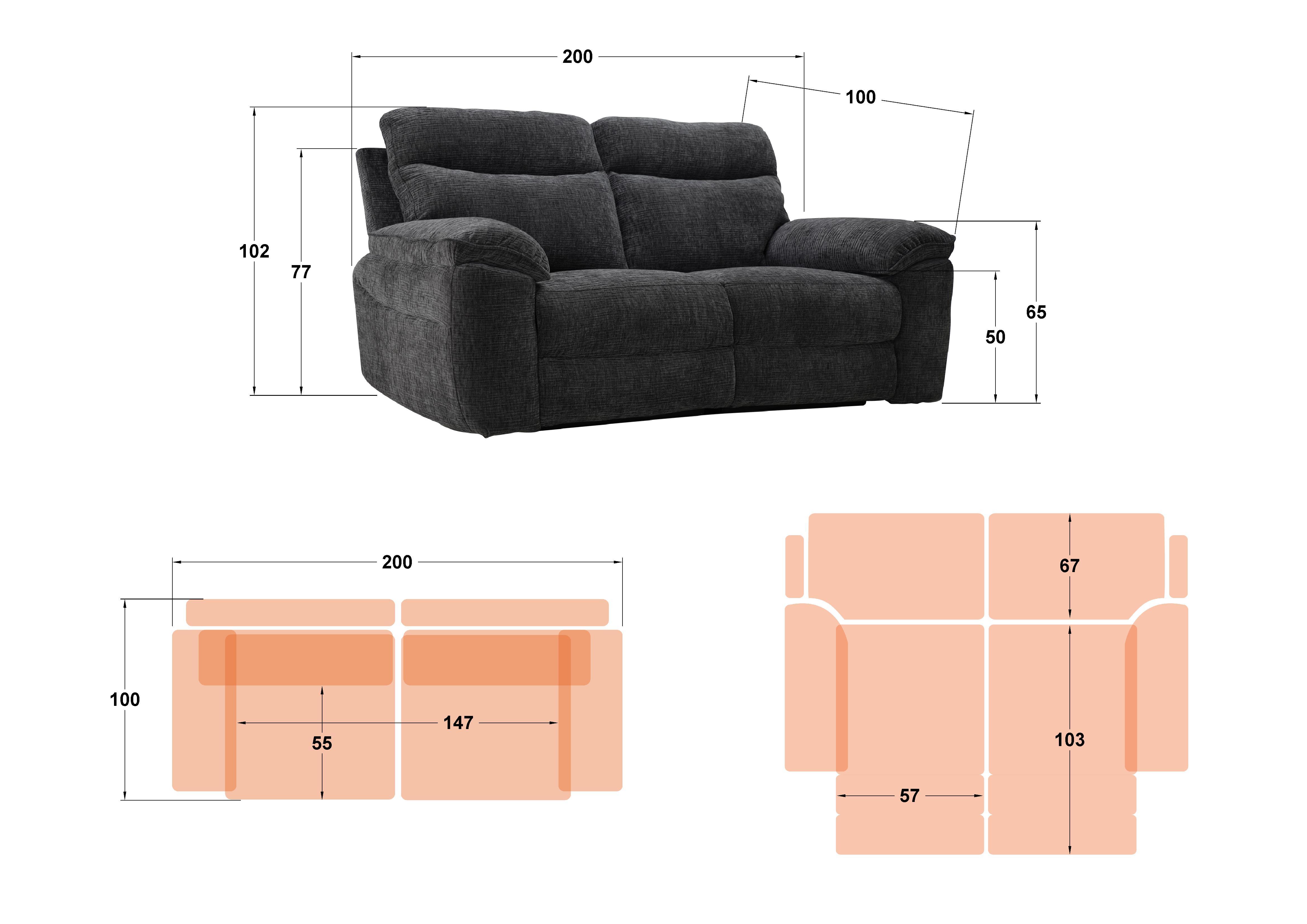 Recliner 3 locuri /mecanism electric/ Adesto, gri  2