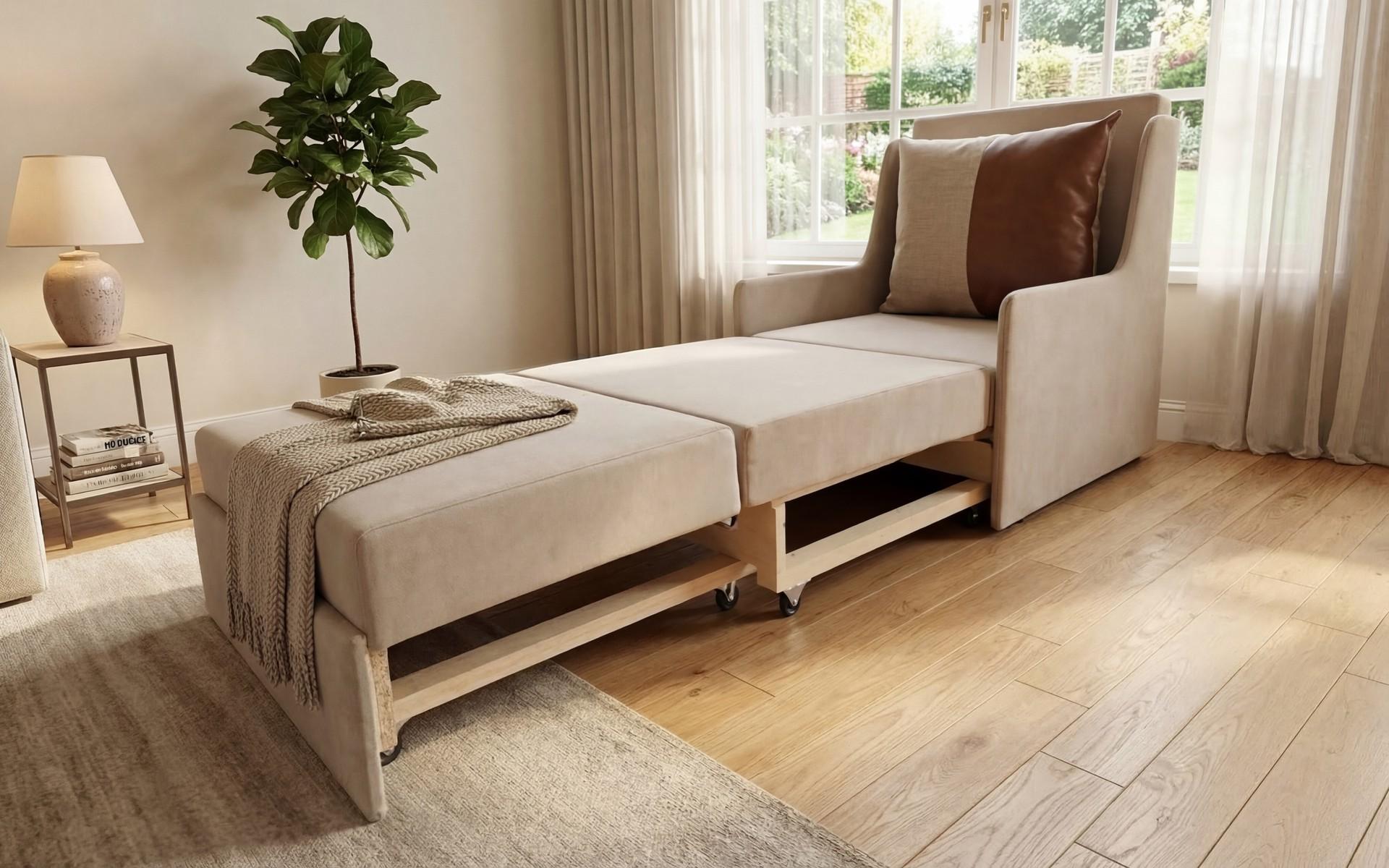 Fotoliu extensibil Adison XXXS, bej deschis + maro deschis  2