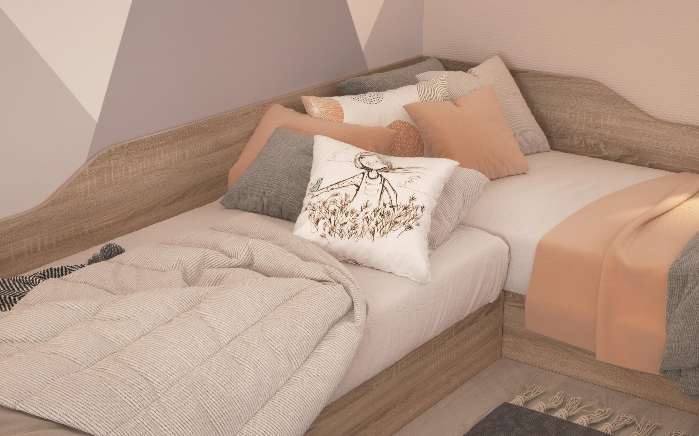 Paturi de colt 82/190 cu lada Valens,   4