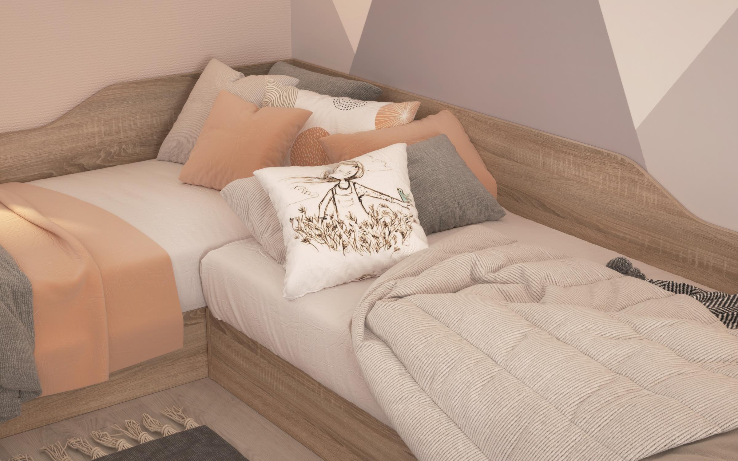 Paturi pe colt 82/190 cu lada Valens,   4