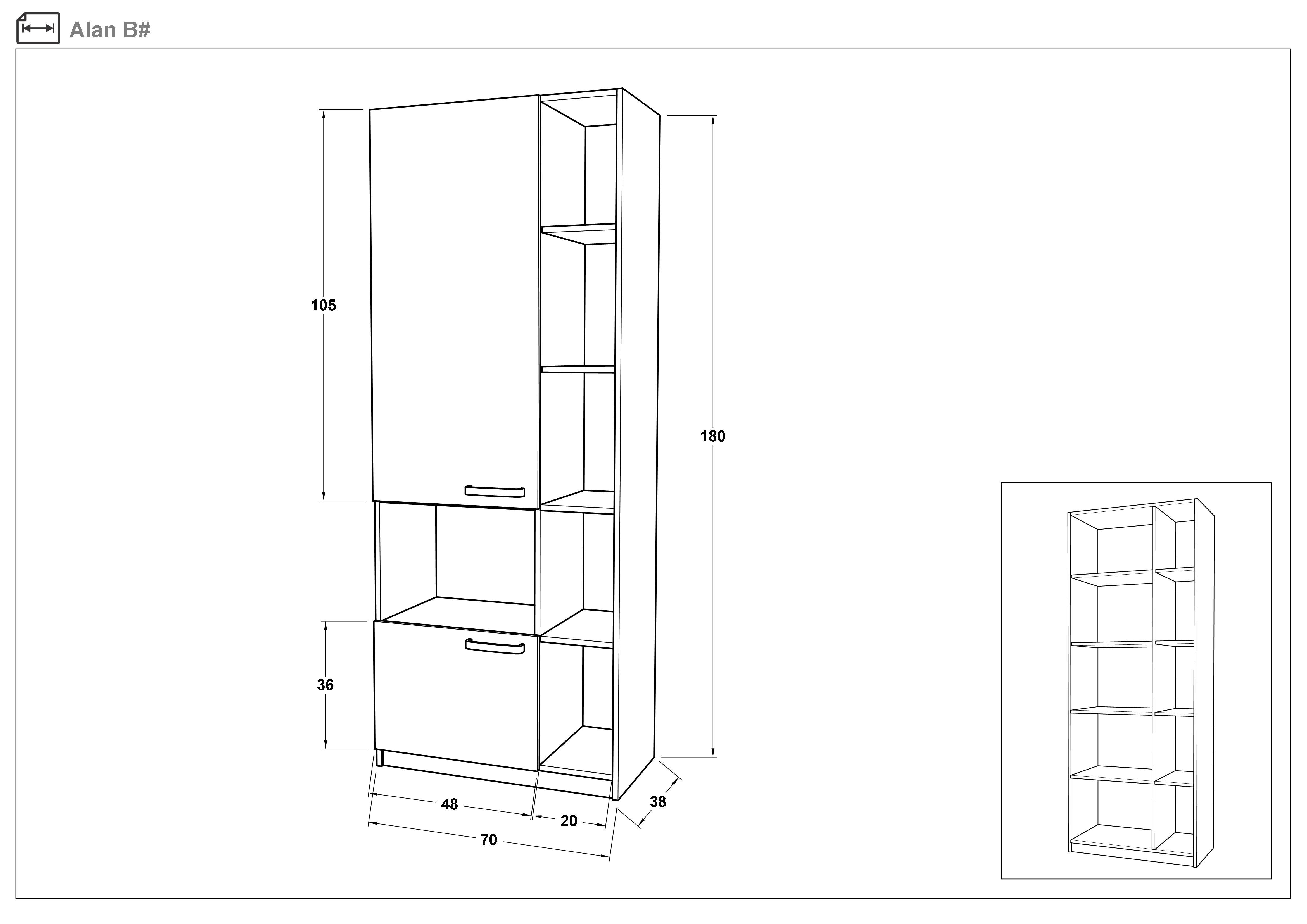 Set 2 buc. etajera Biblioteca Alan + biblioteca Alan II, wenge  3