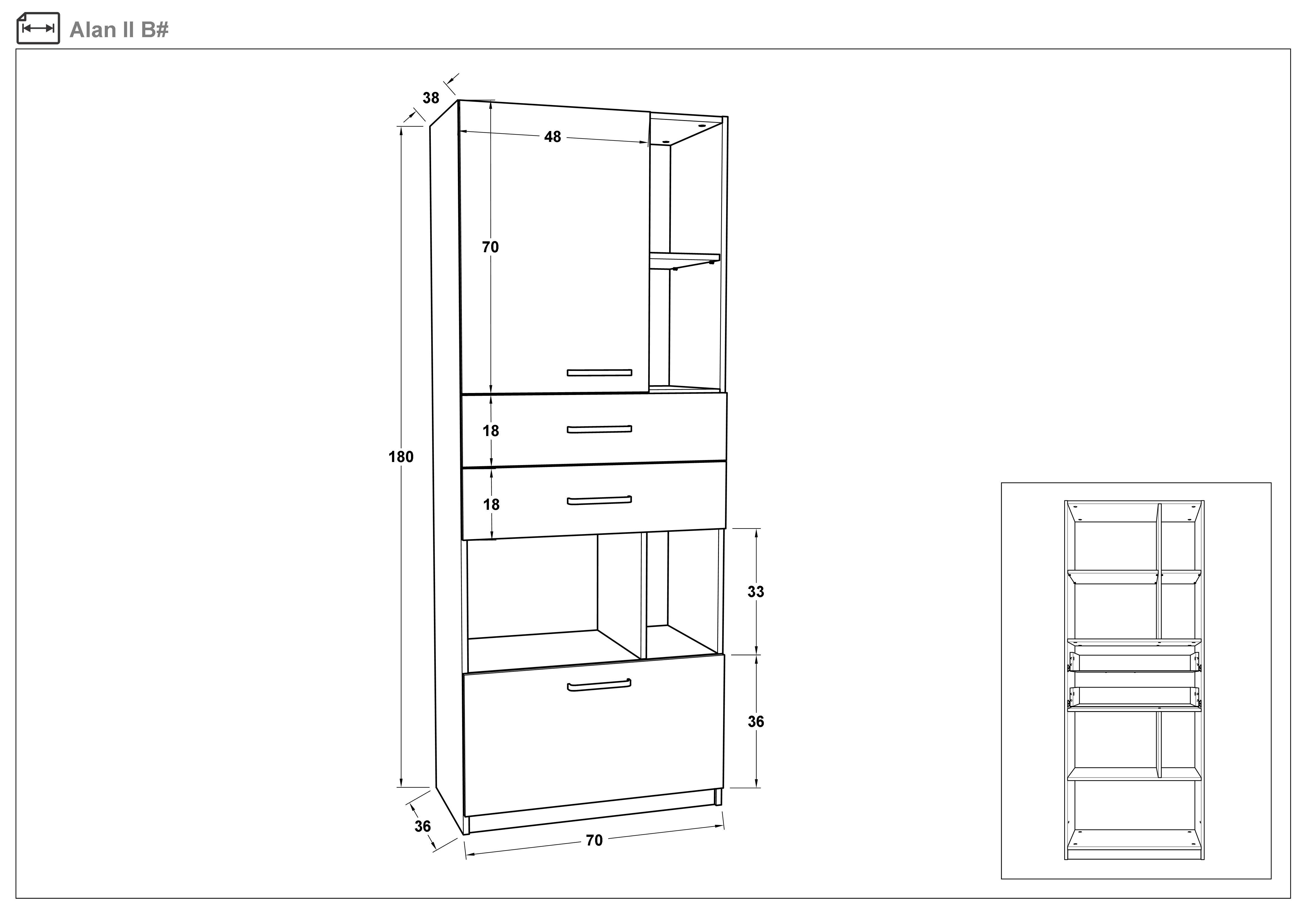 Set 2 buc. etajera Biblioteca Alan + biblioteca Alan II, wenge  2