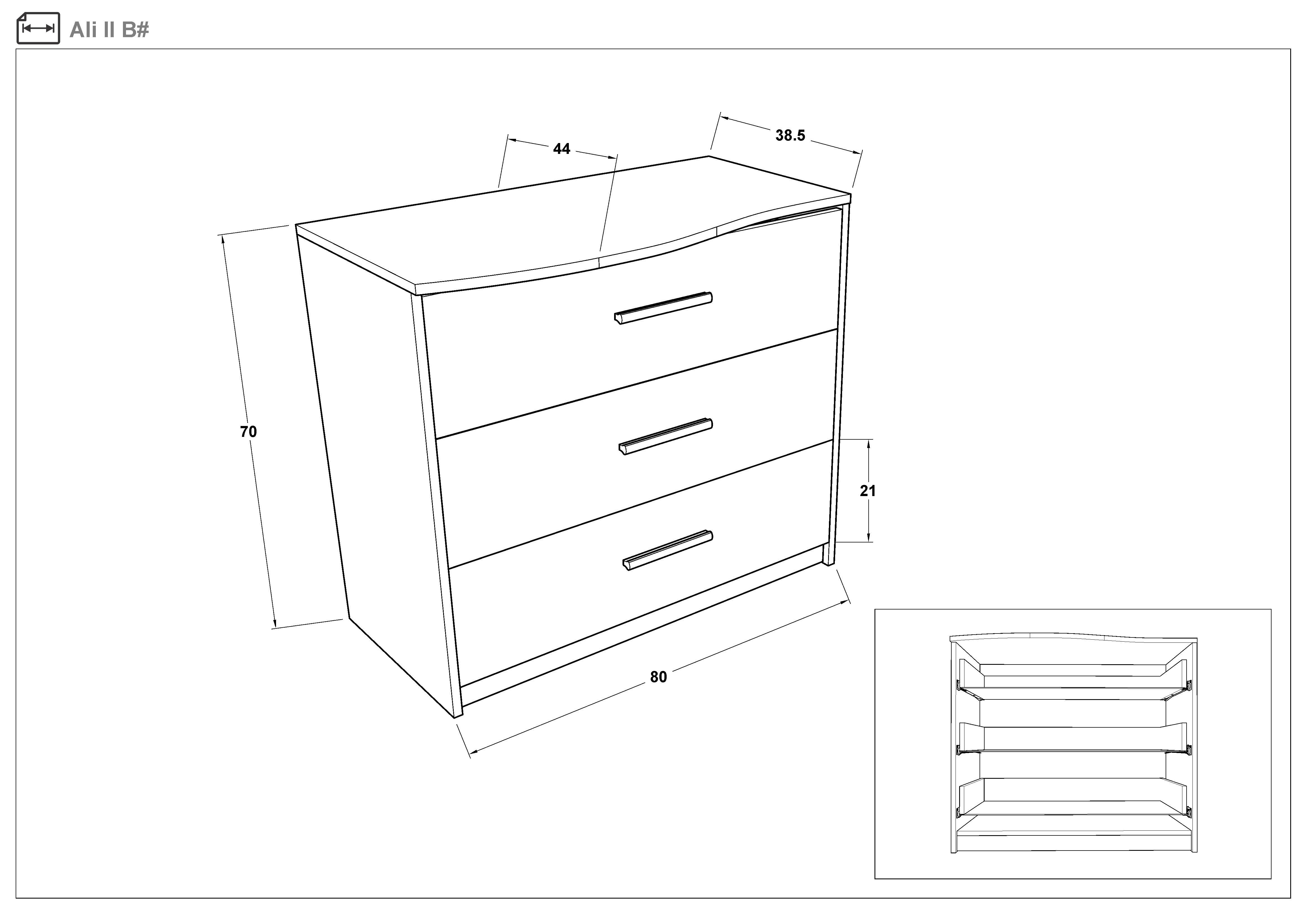 Comoda Ali, stejar sonoma  2
