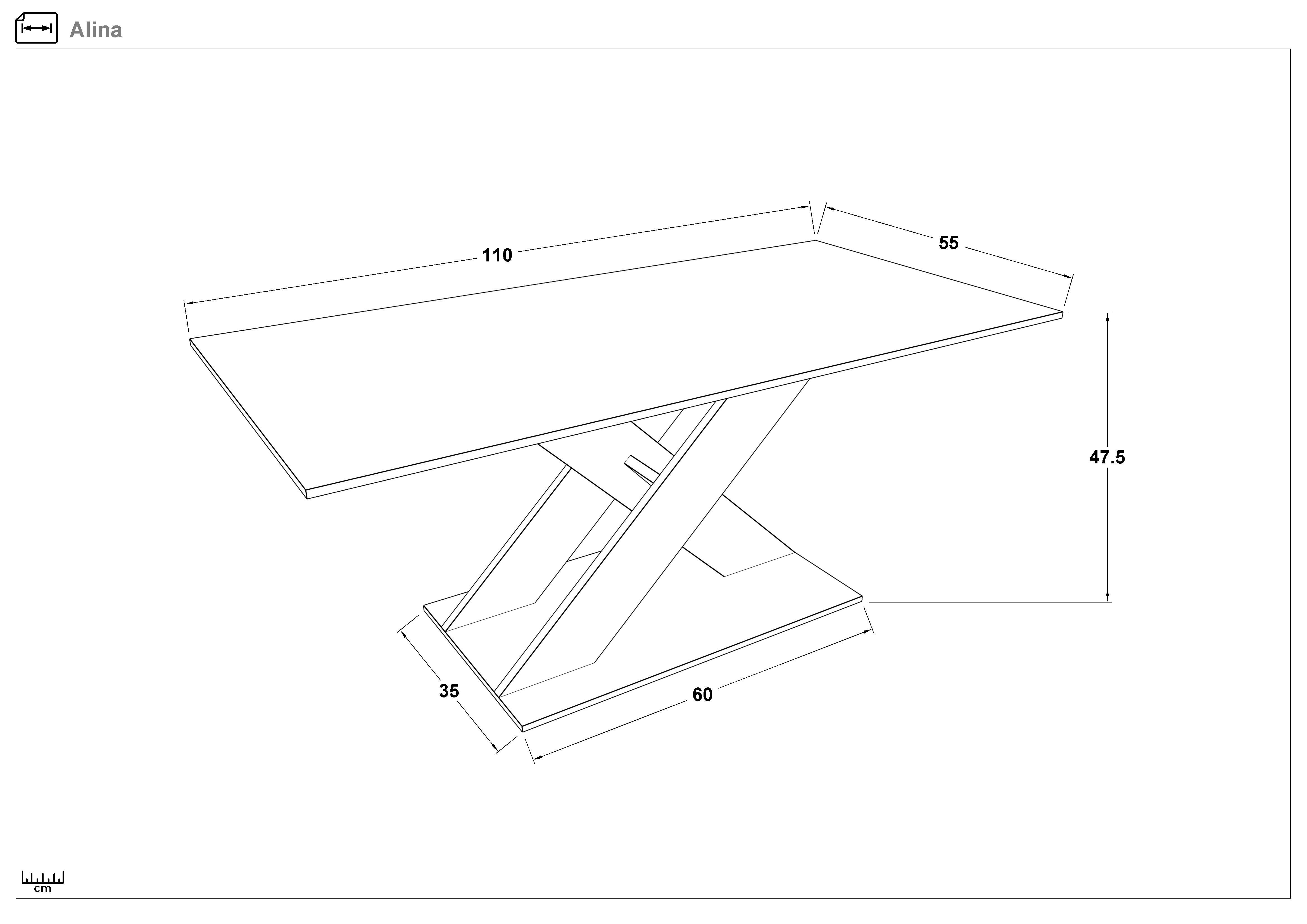 Masuta de cafea Alina, stejar wotan  2