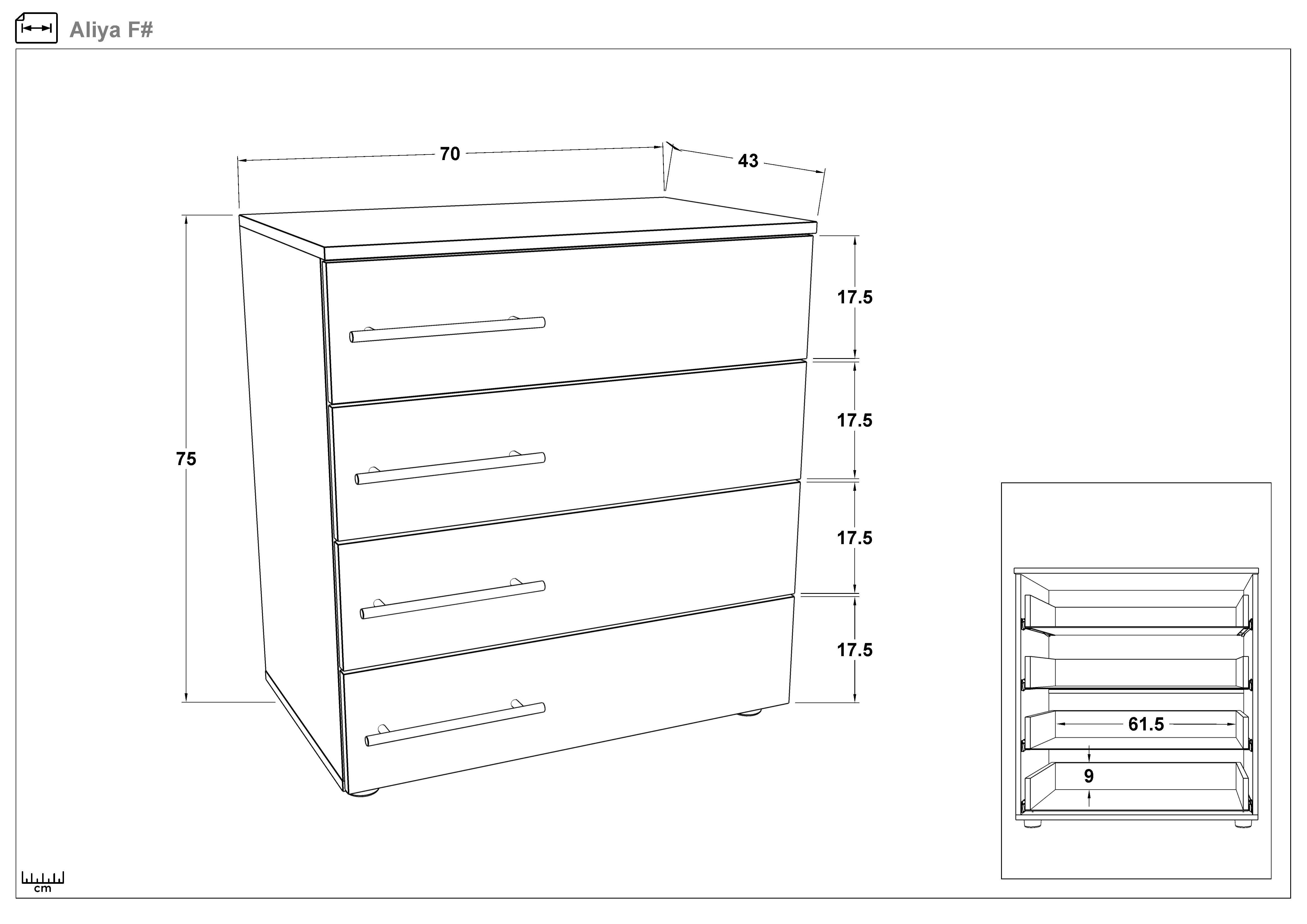 Comoda Alia, stejar evoc + Silk  2
