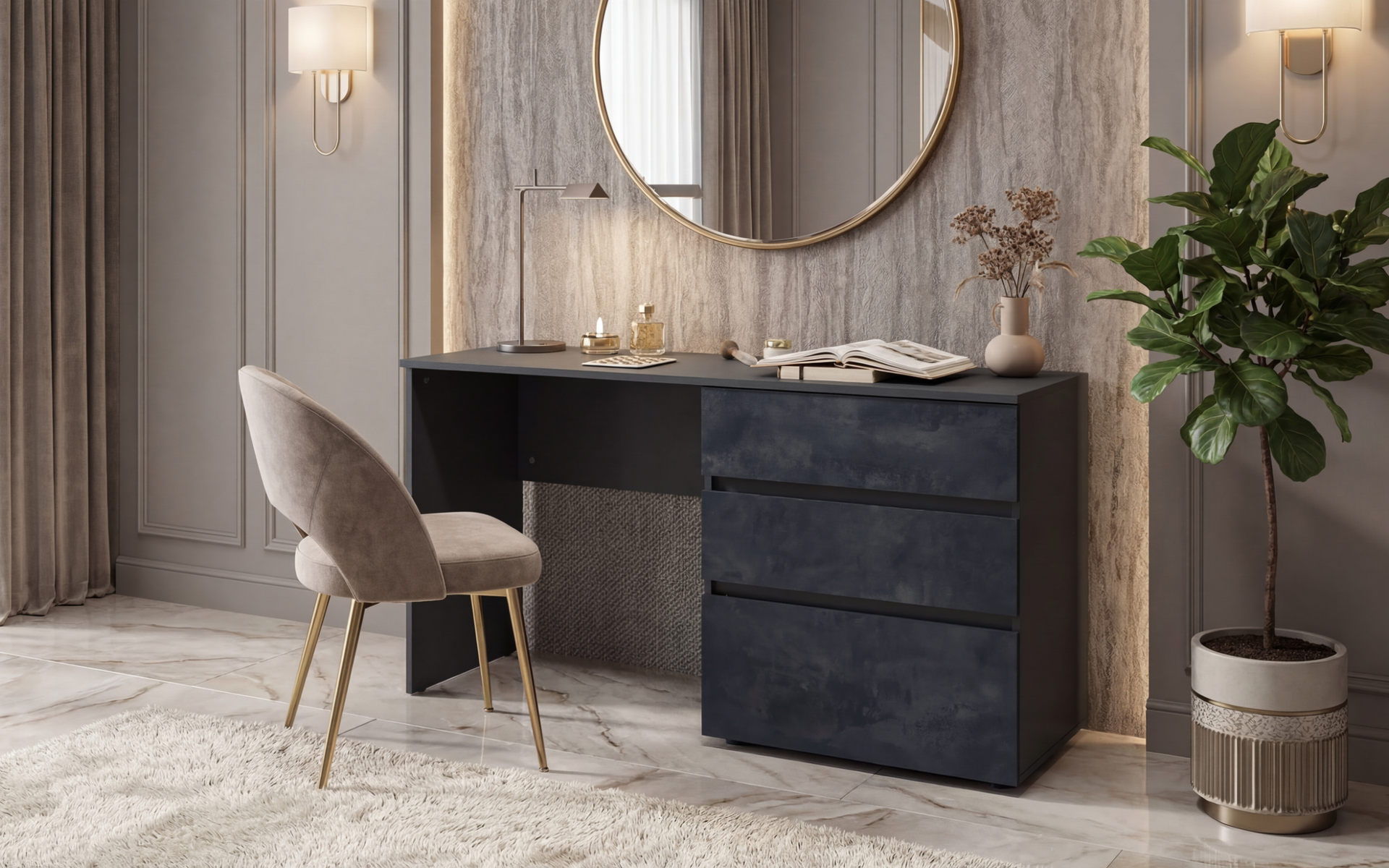 Set dormitor 160/200 Almira, antracit mat + Magma  6