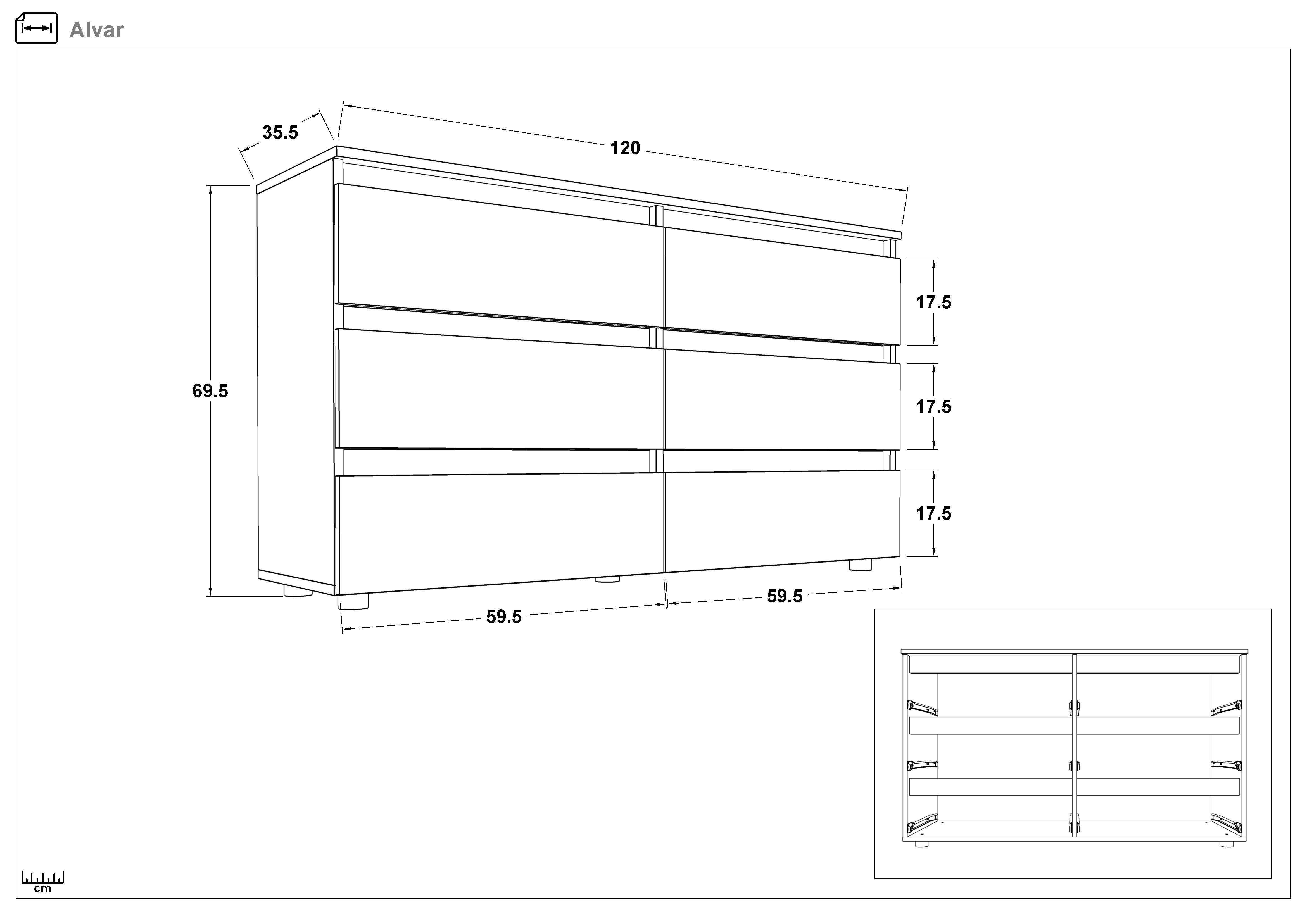 Comoda Alvar, stejar wotan  2