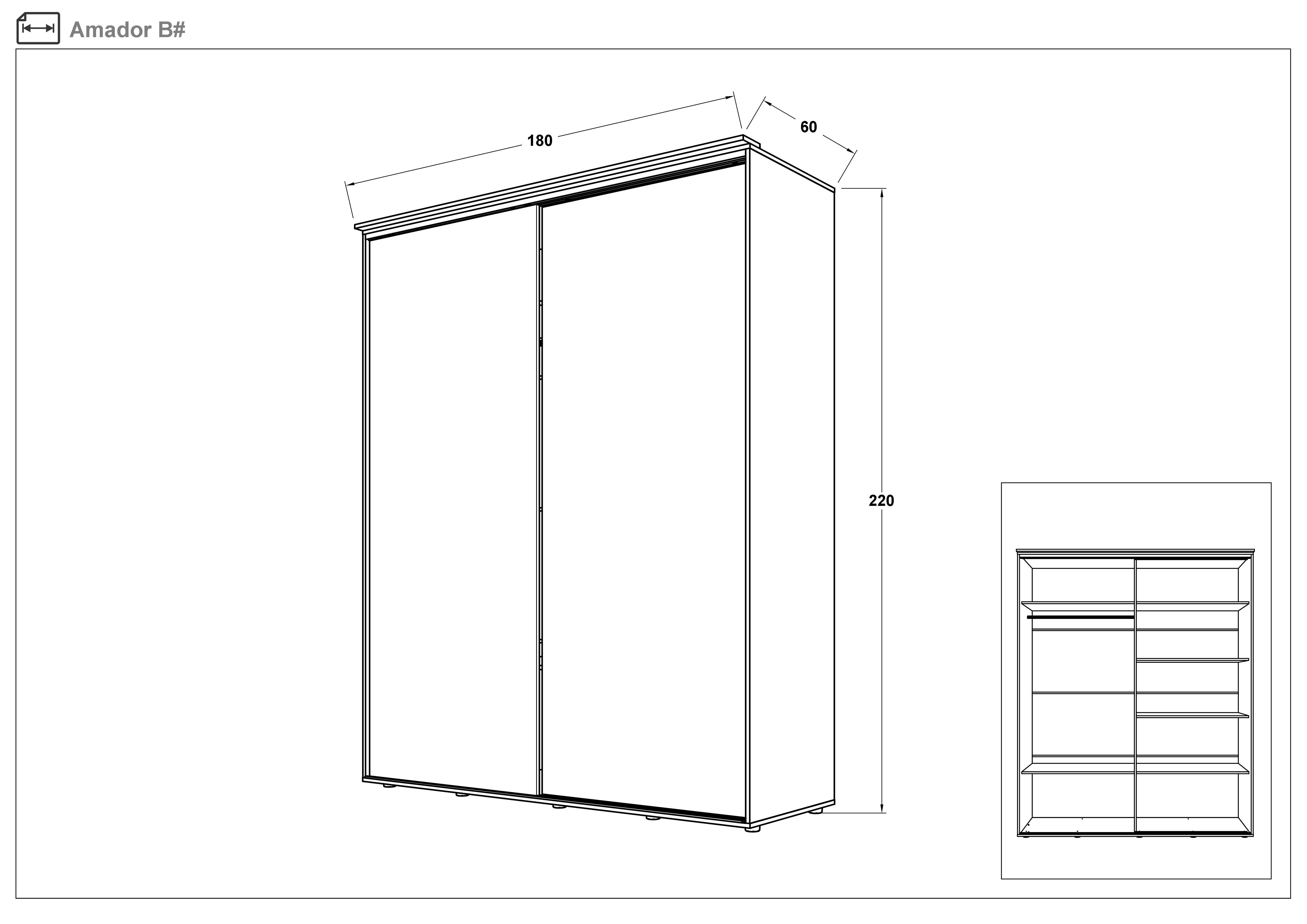 Dulap Amador, stejar sonoma + alb lucios  2