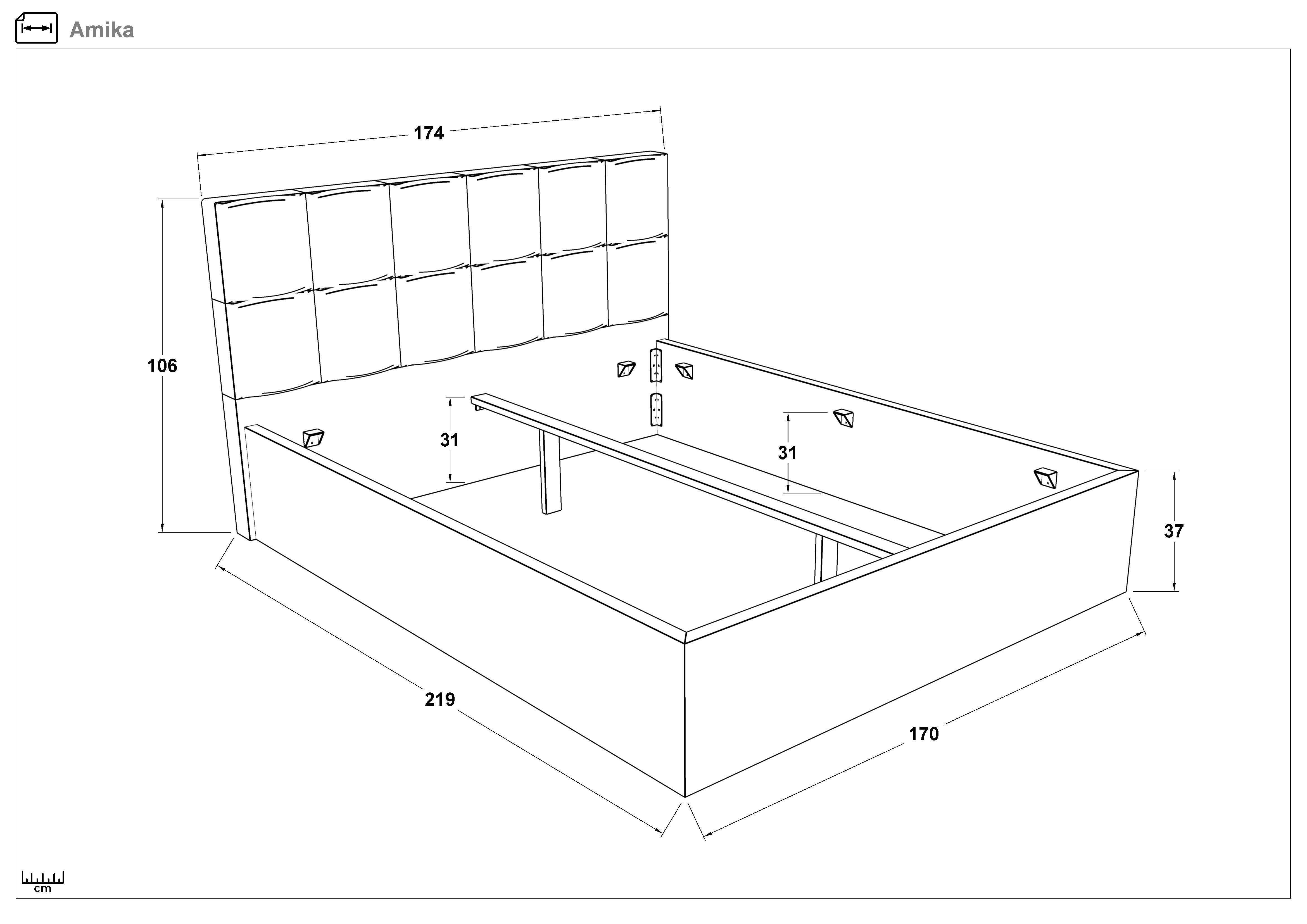 Pat dublu tapitat 160/200 Amika, bej  2