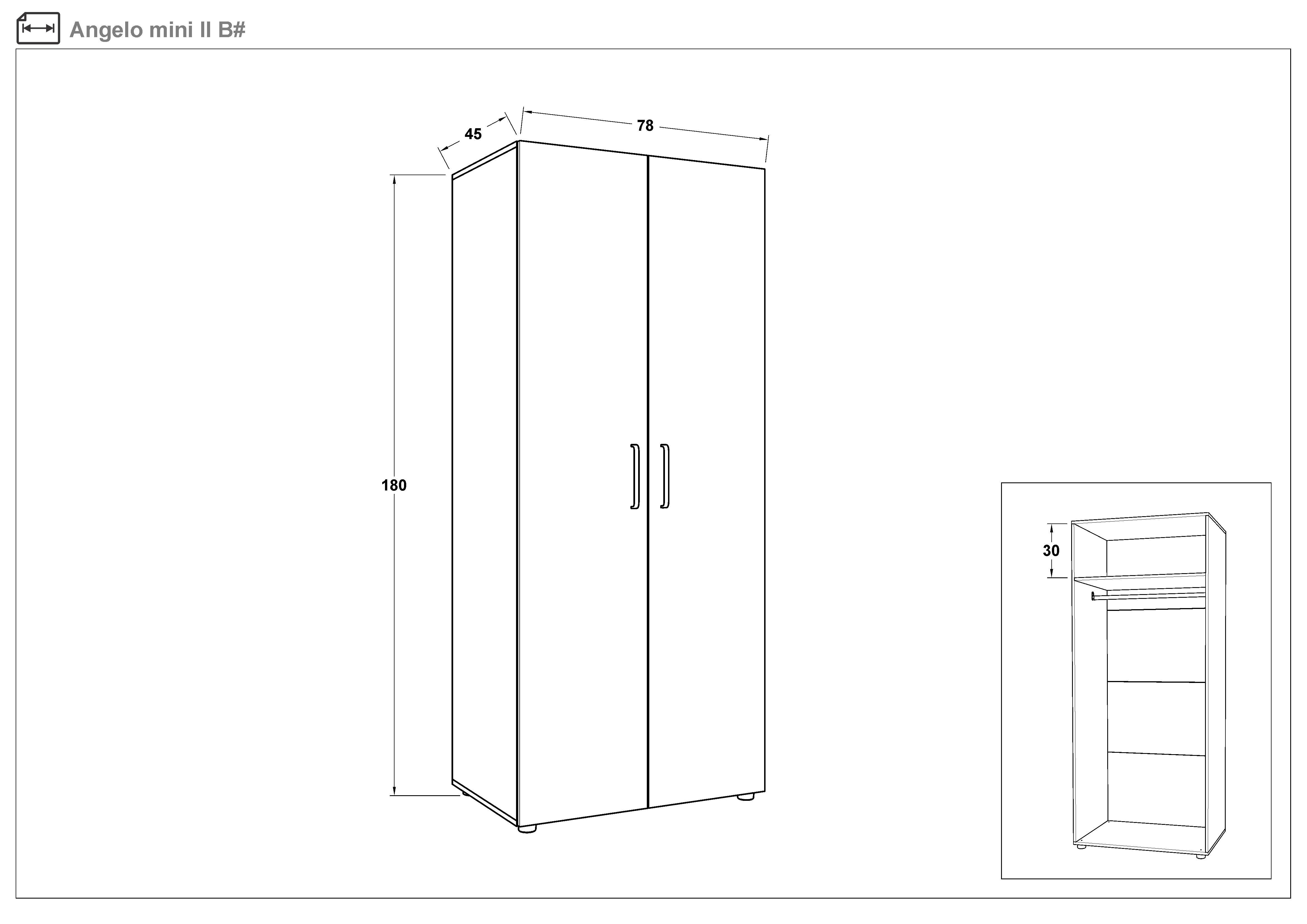 Dulap Angelo mini, casmir + stejar antracit  2