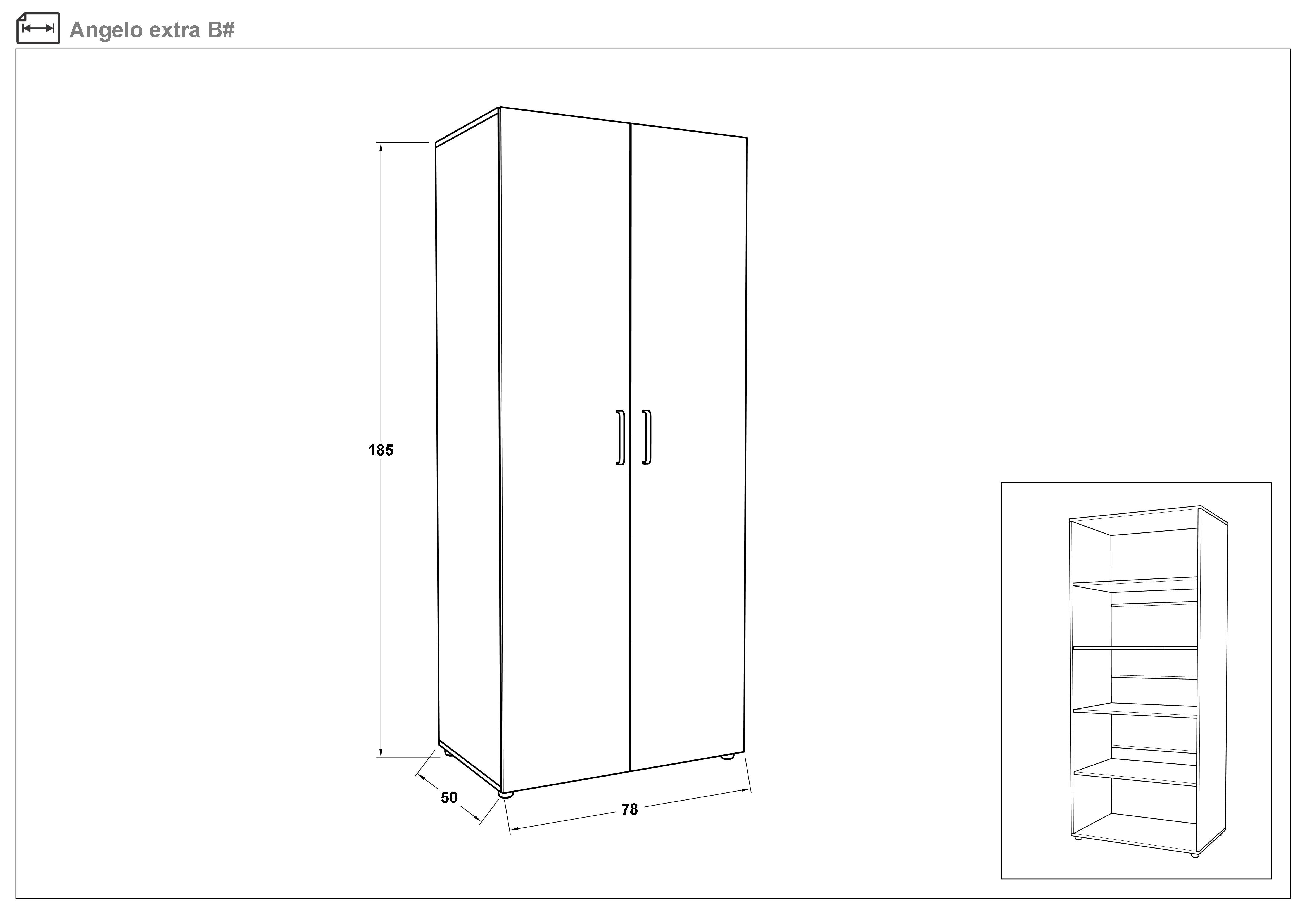 Dulap cu 4 rafturi Angelo II, stejar sonoma  2