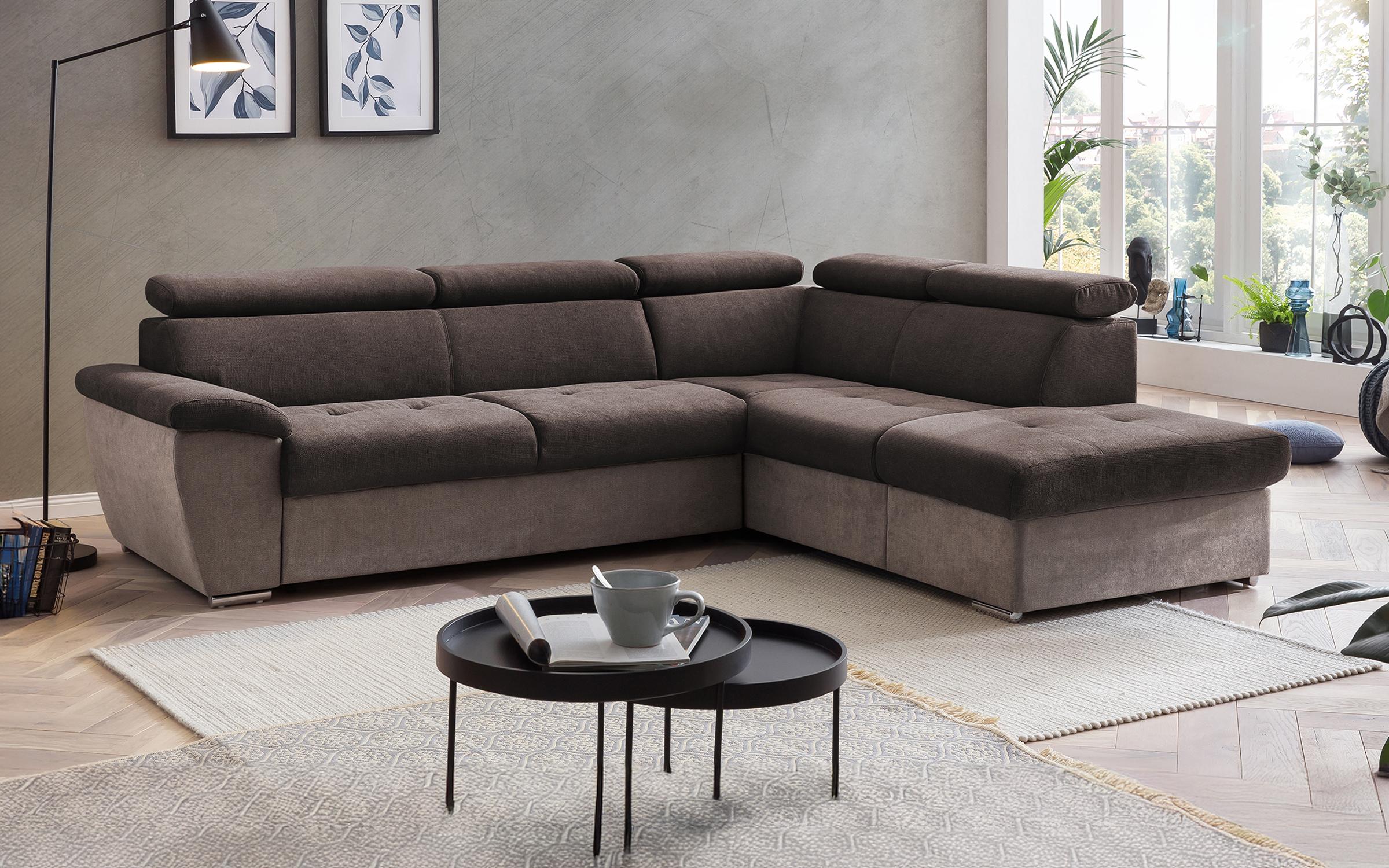 Coltar extensibil Deton, gri deschis-maroniu+bej  1
