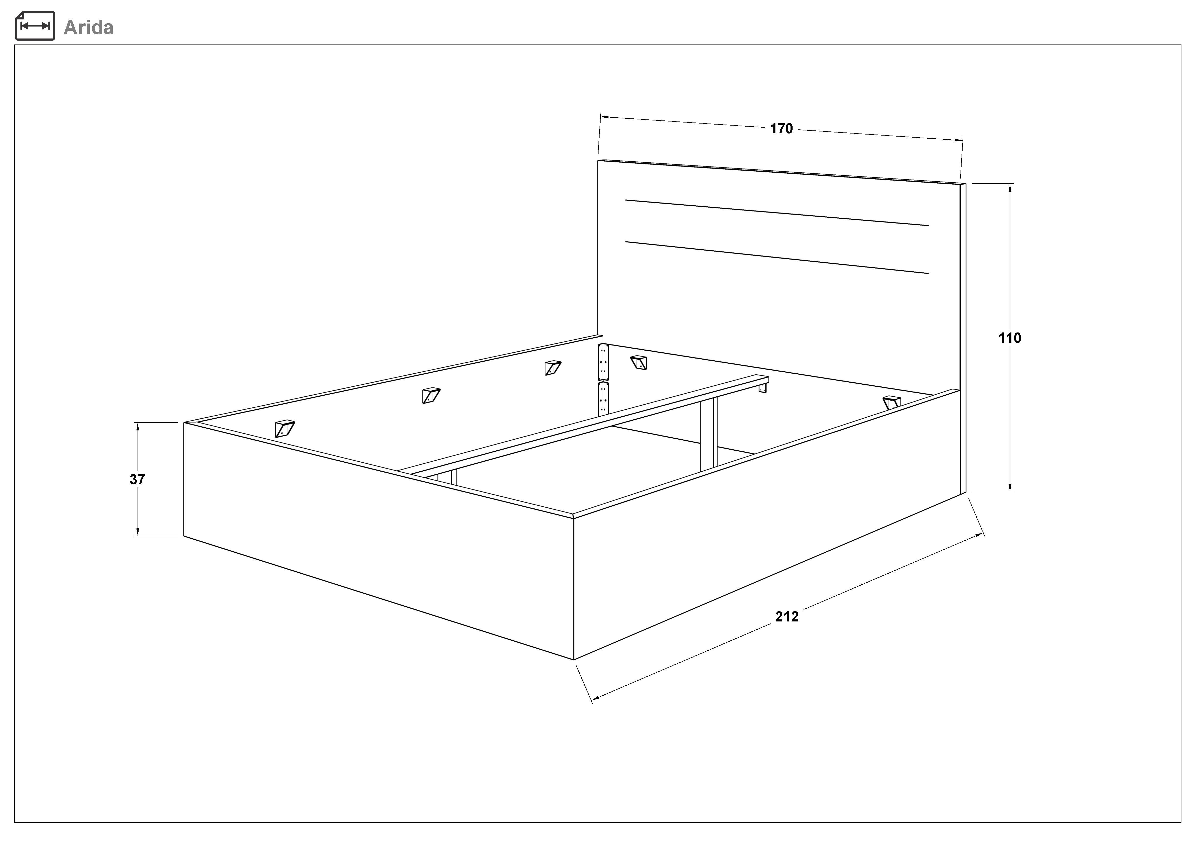 Двуспальная кровать с мягкой обивкой под матрас 160/200 Арида, бежевый  2