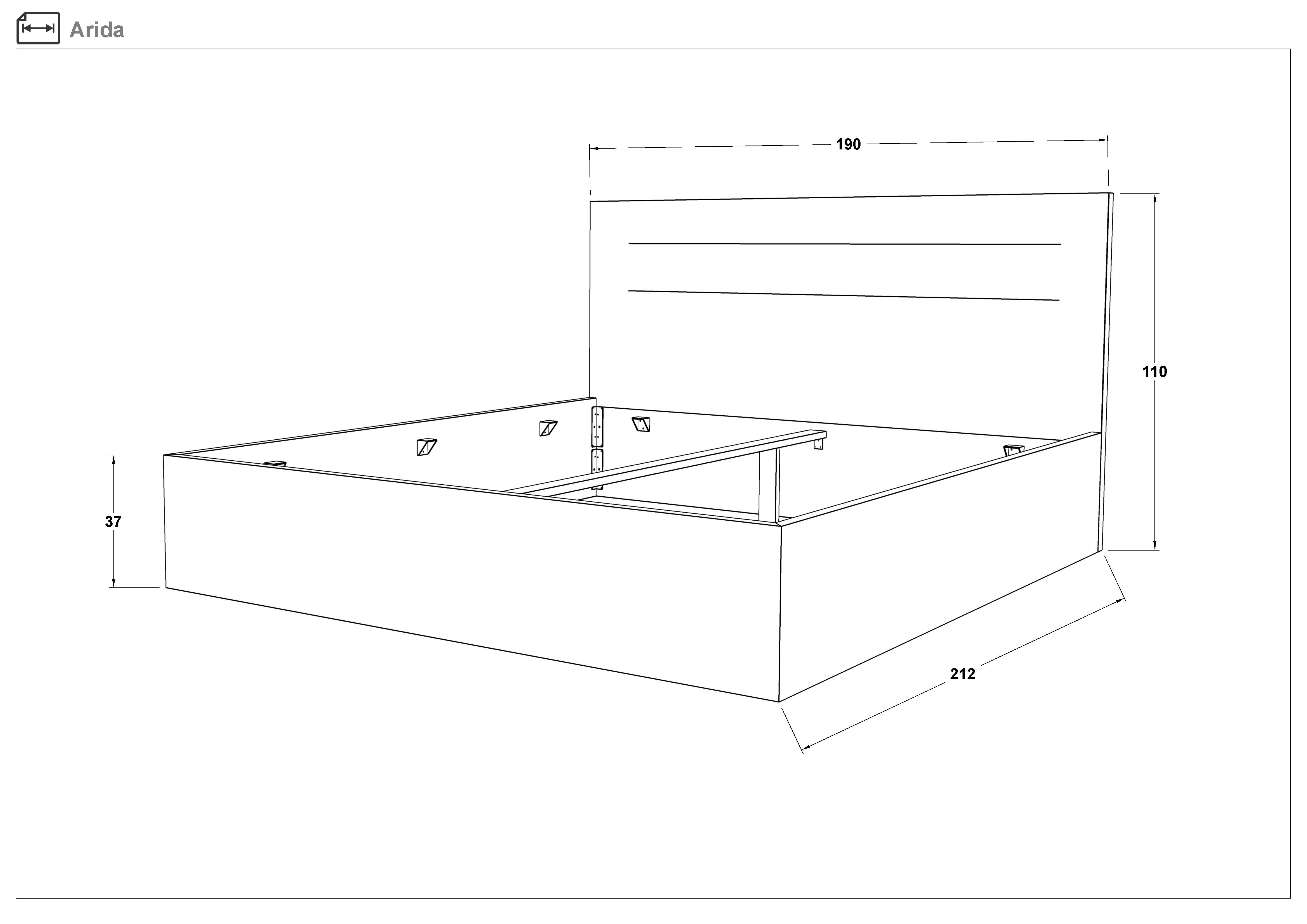 Pat dublu tapitat 180/200 Arida, bej  2