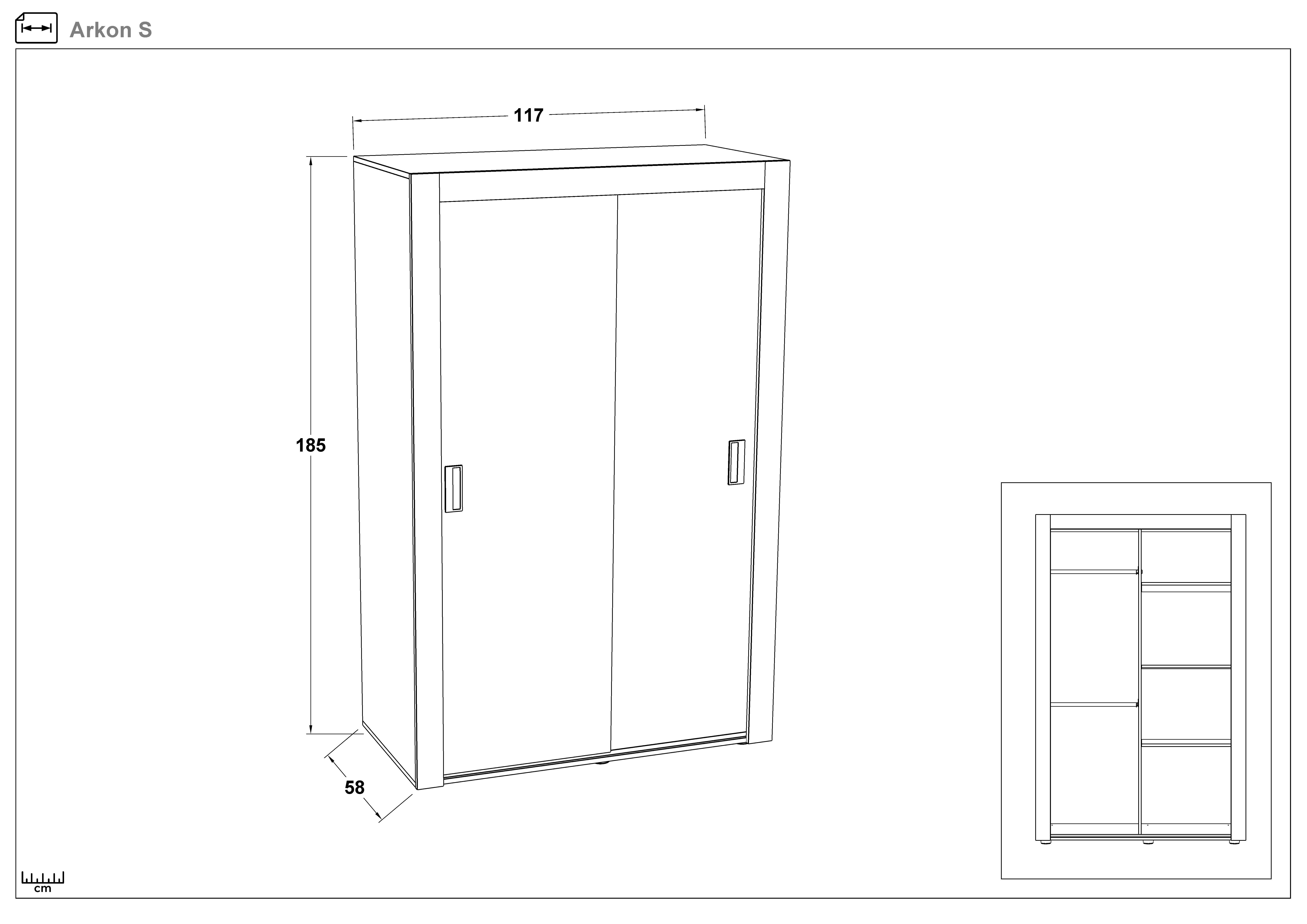Dulap Arkon S, stejar scandinav deschis + stejar scandinav inchis  2