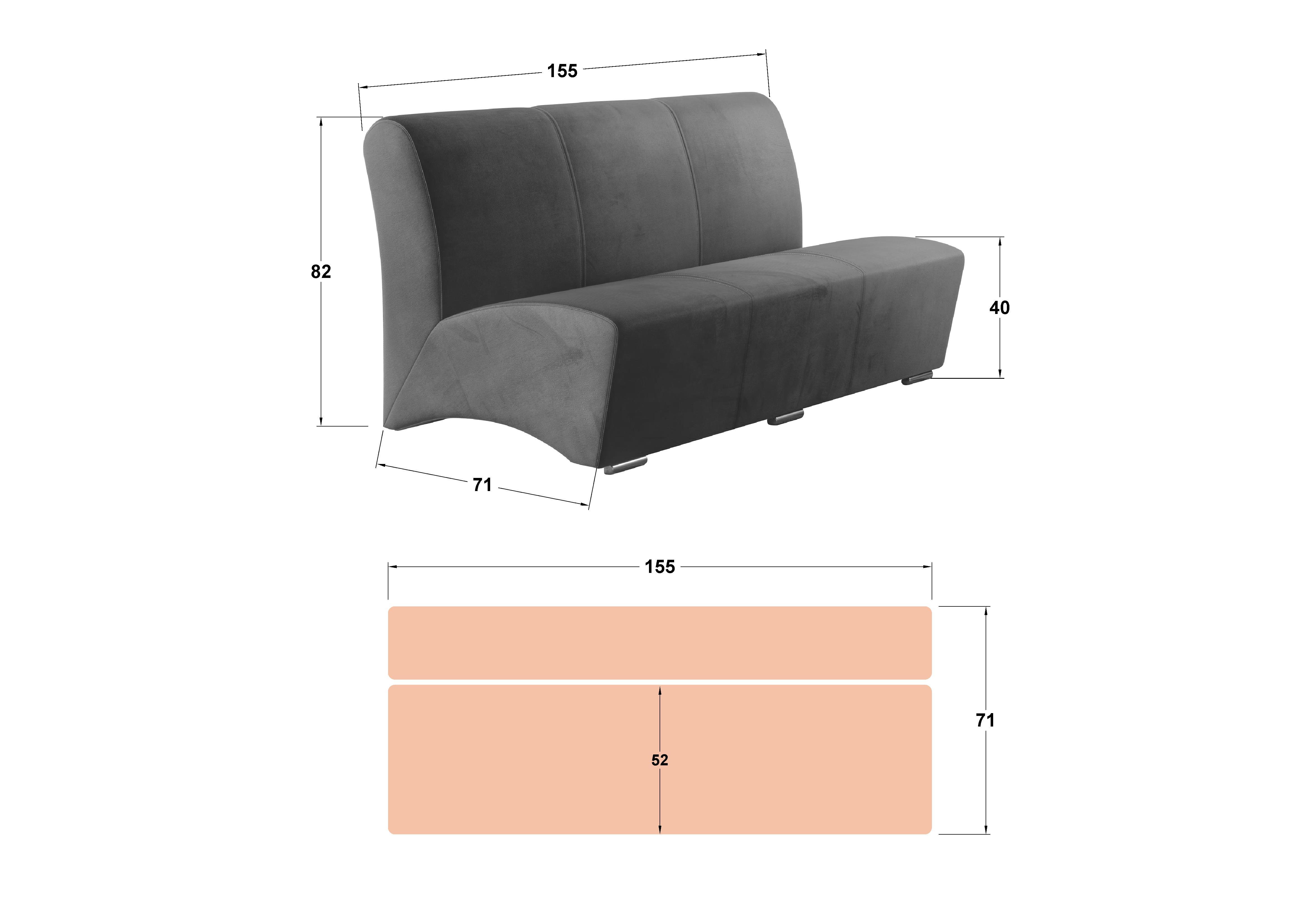 Canapea 3 locuri Arturo II, bej  2