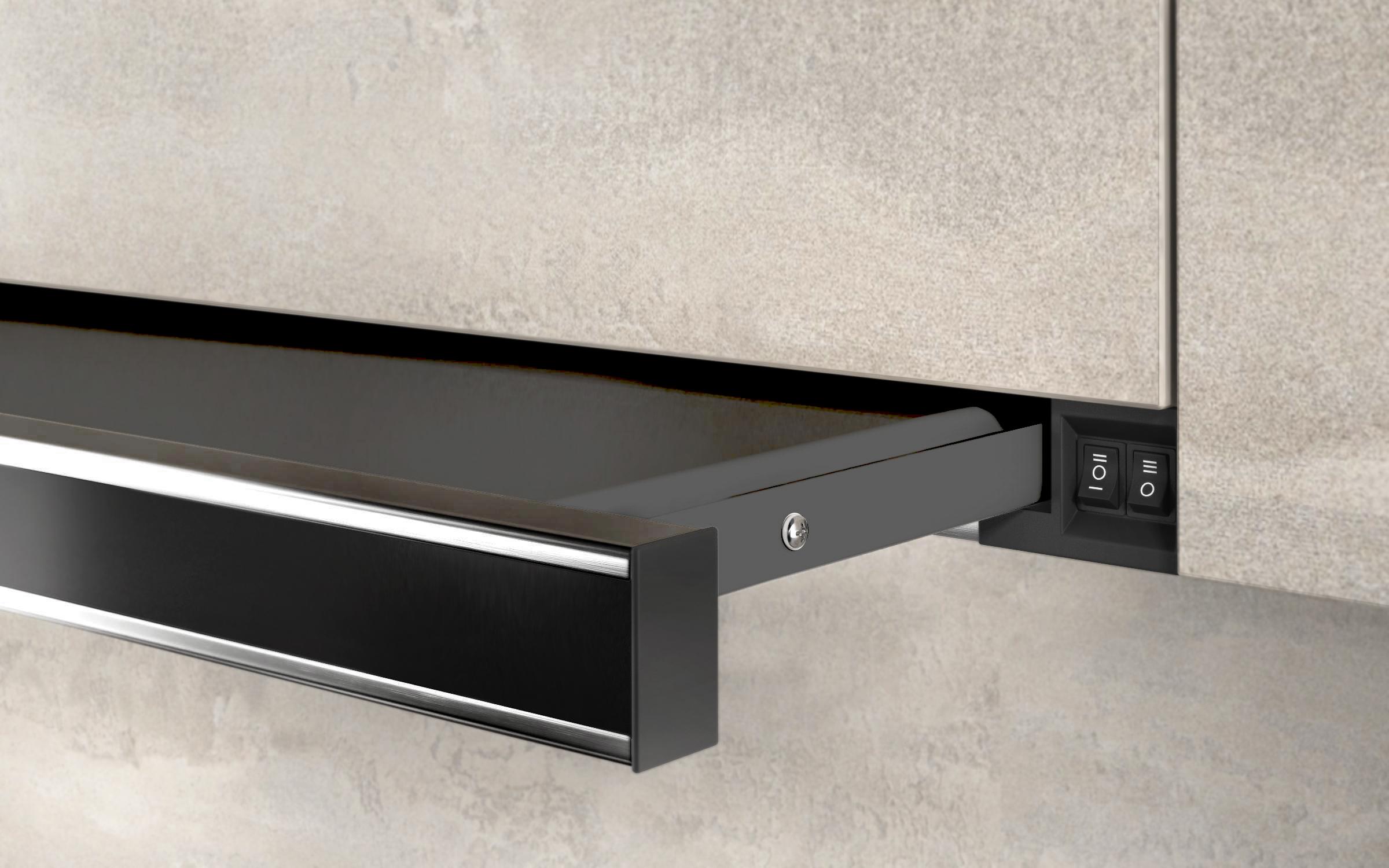 Hota Ivento, negru  + panel sticla neagra  2