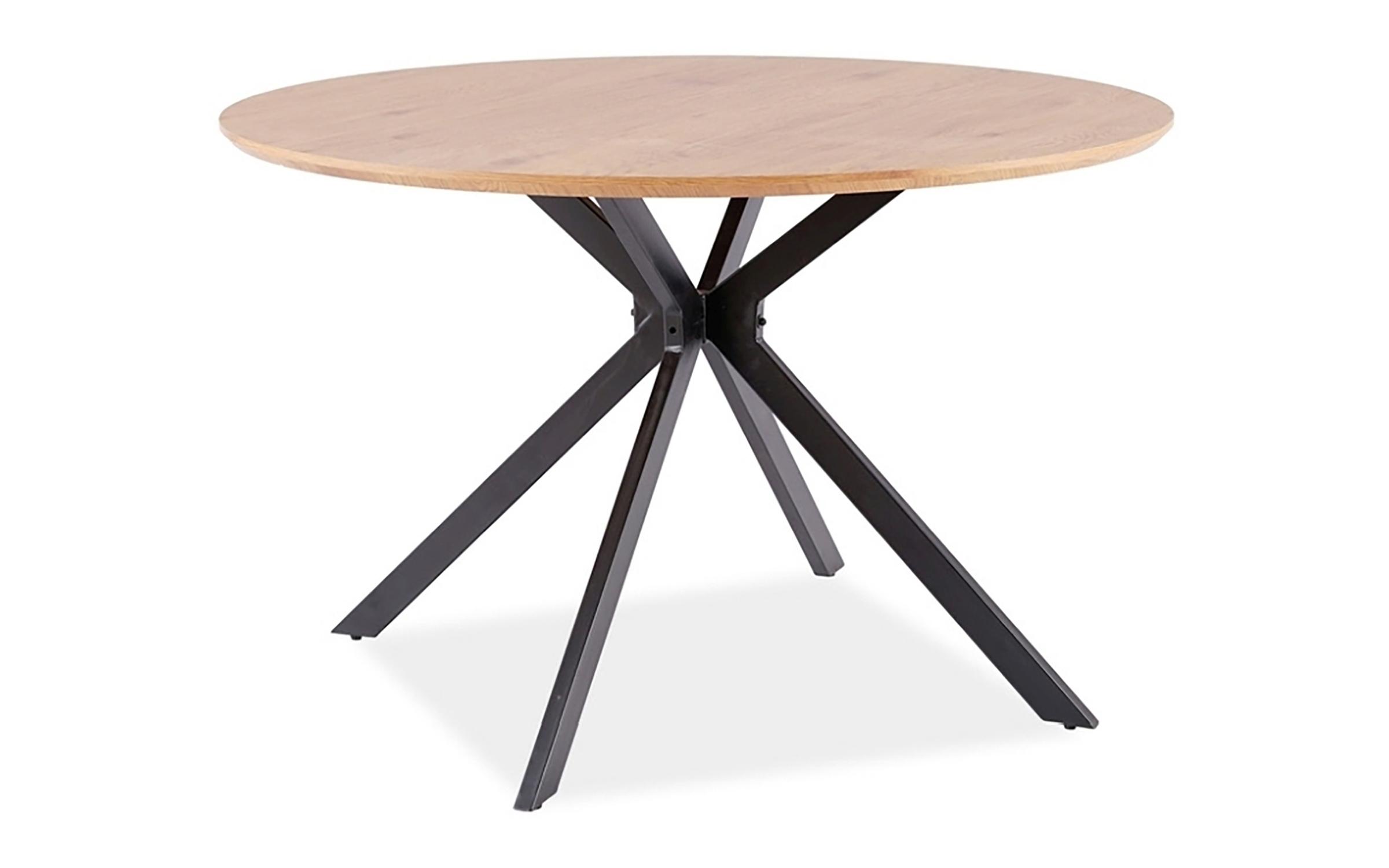 Masa dining Aster, stejar + negru  1