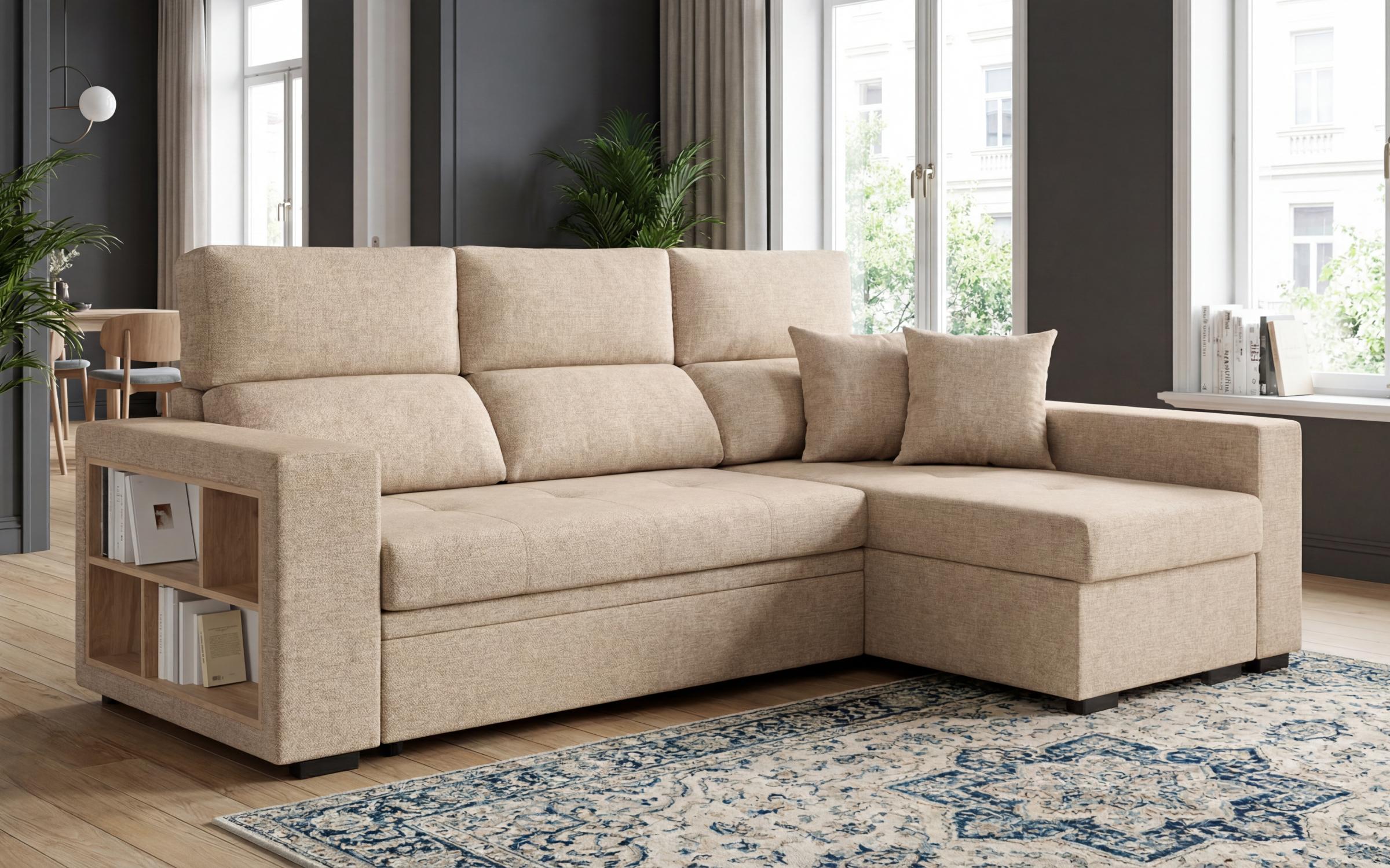 Coltar extensibil cu brat etajera Astor, bej  1